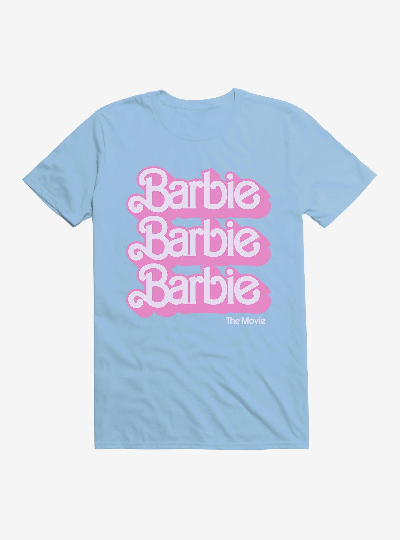 Barbie The Movie Text Stack T-Shirt - BLUE | Hot Topic