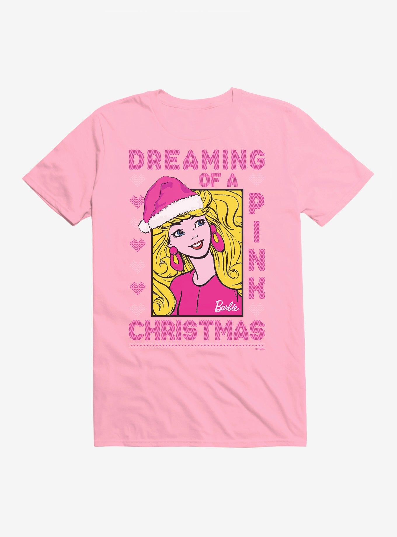 Barbie Dreaming Of A Pink Ugly Christmas Pattern T-Shirt, , hi-res