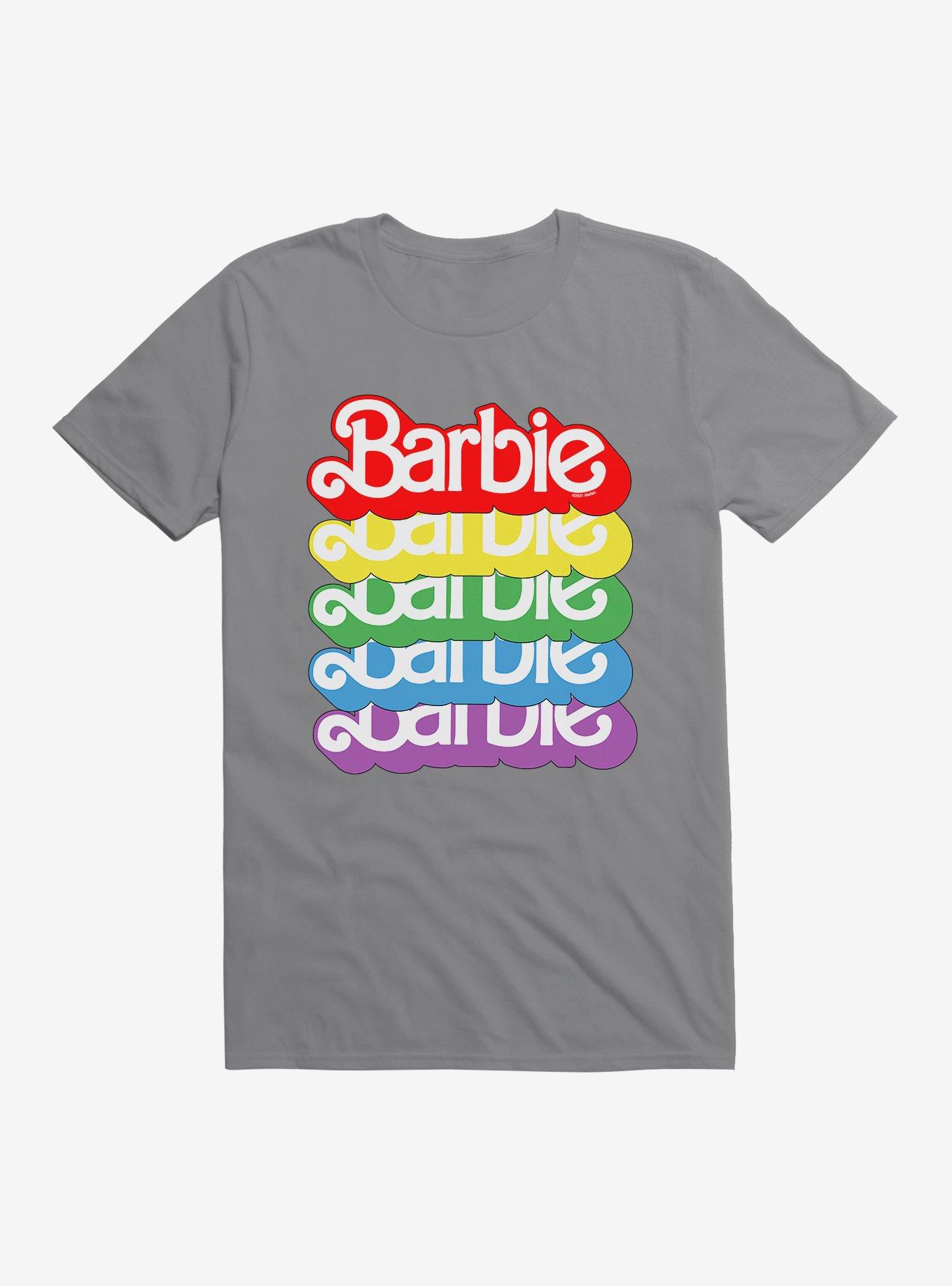 Barbie Pride Rainbow 80s Vintage Logo T-Shirt, STORM GREY, hi-res