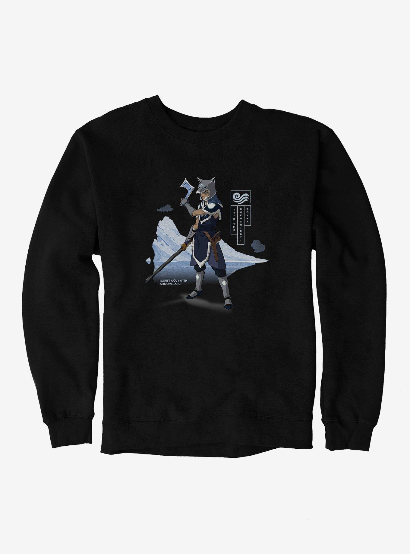 Avatar: The Last Airbender Sokka Armor Boomerang Sweatshirt, BLACK, hi-res