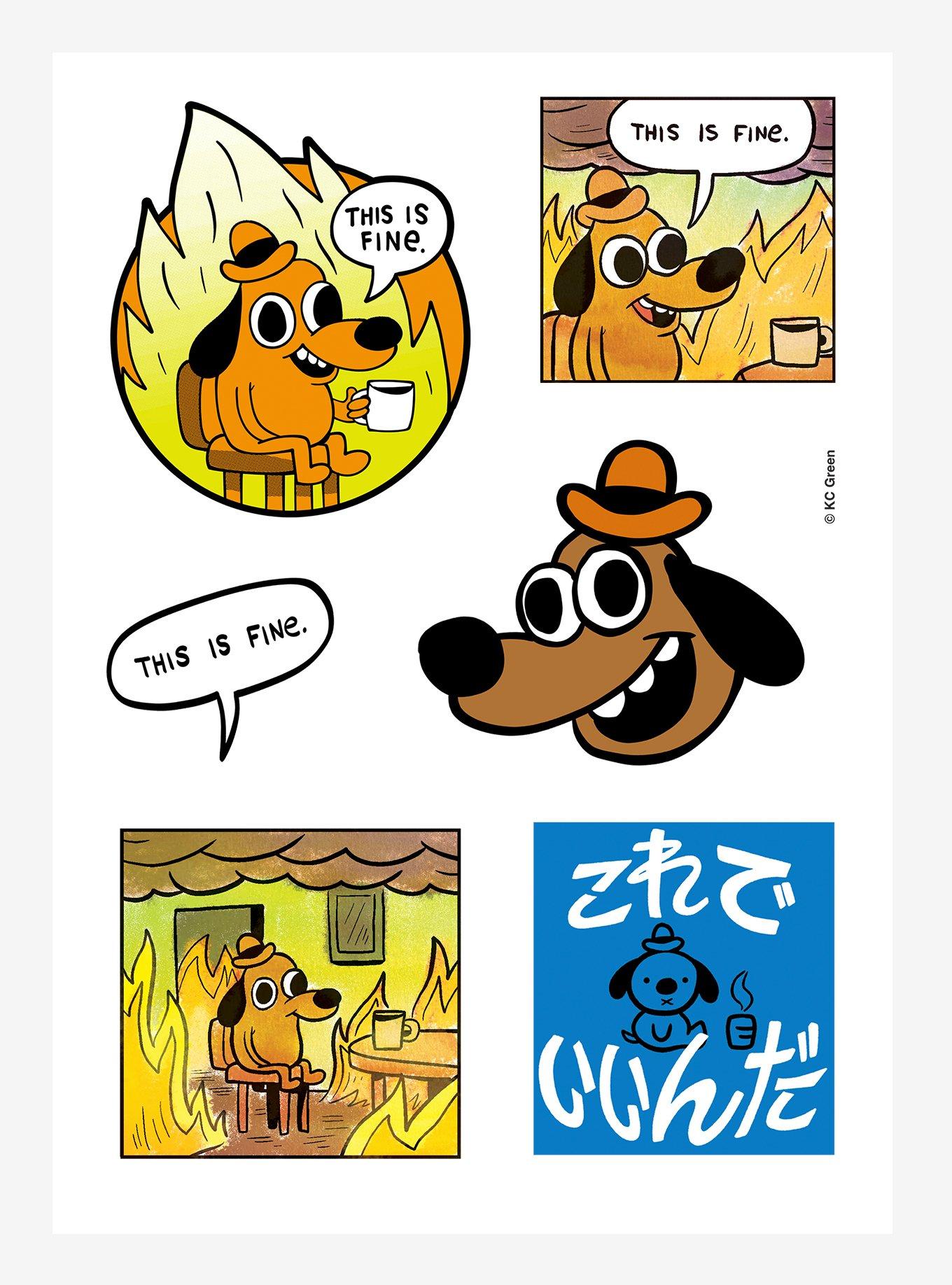 This Is Fine Meme Sticker Sheet, , hi-res