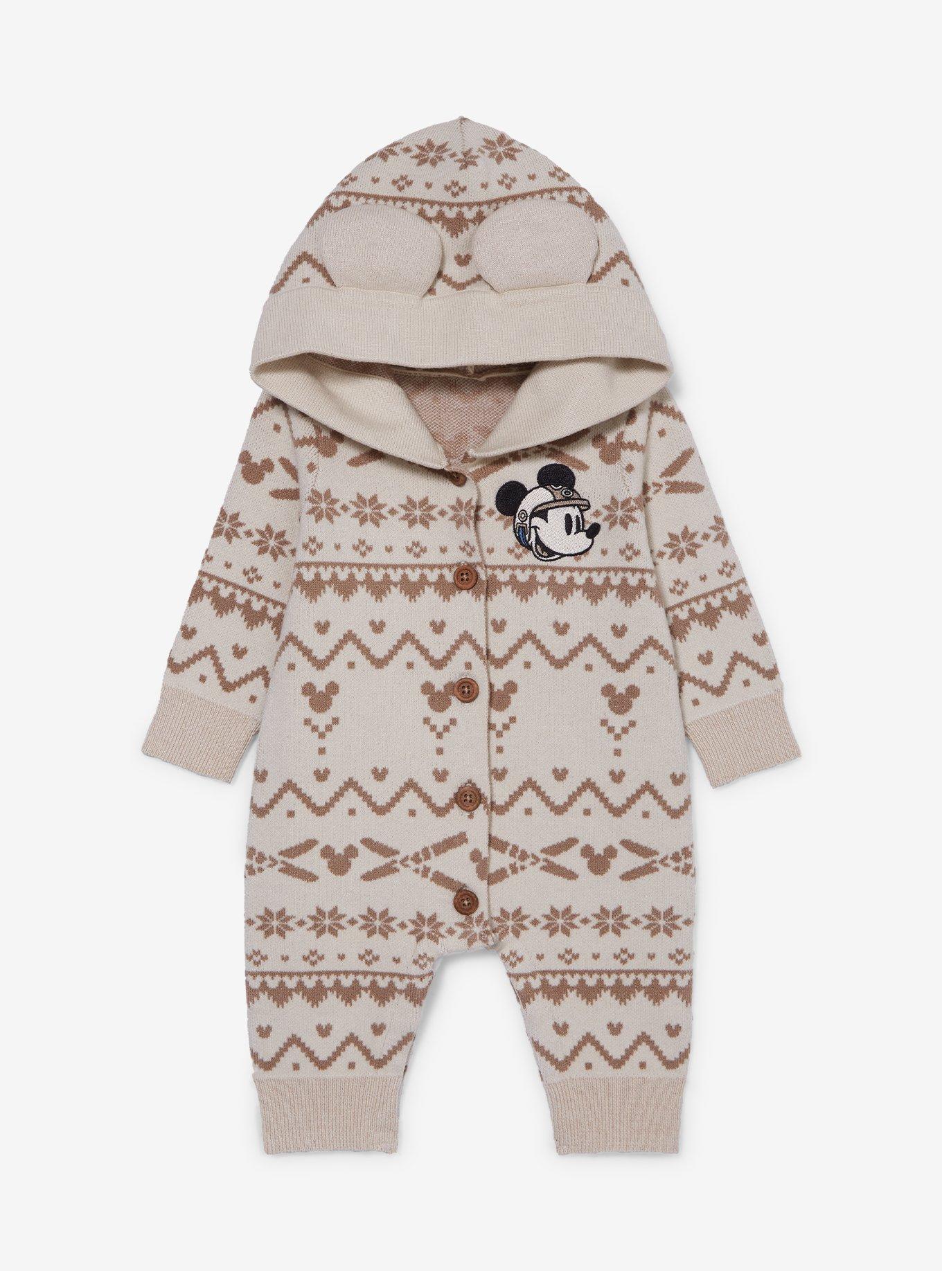 Disney Mickey Mouse Ski Knit Infant Hooded One-Piece - BoxLunch Exclusive, , hi-res