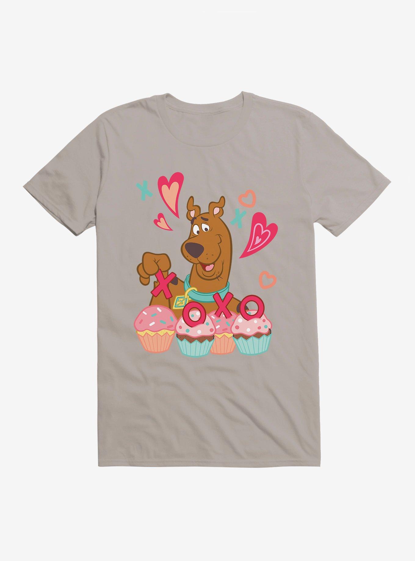 Scooby-Doo Valentines XOXO Cupcake T-Shirt, LIGHT GREY, hi-res