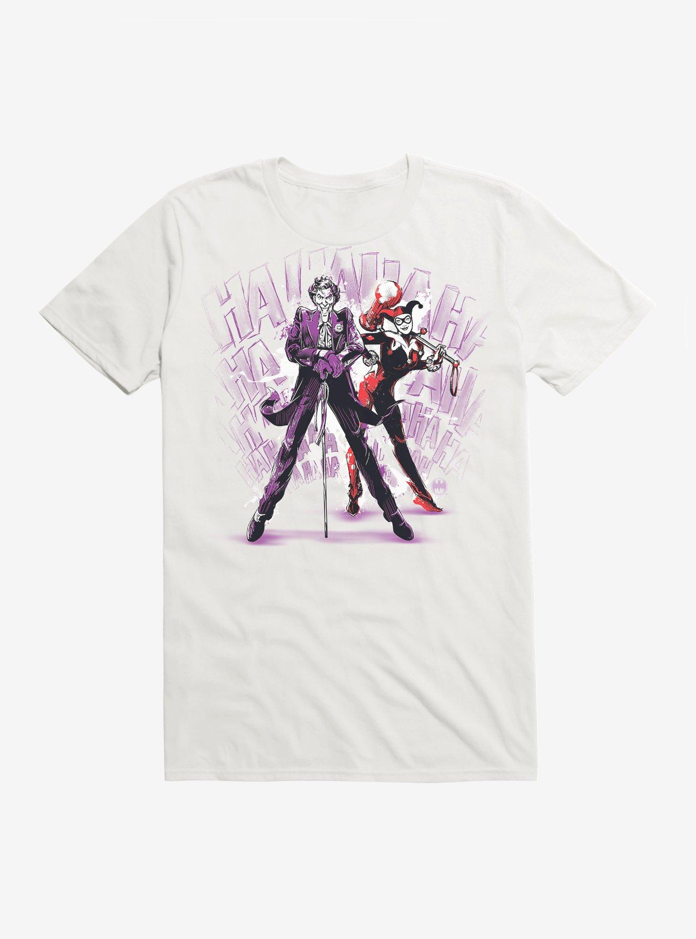 DC Comics Batman Harley Quinn And The Joker Art Black T-Shirt