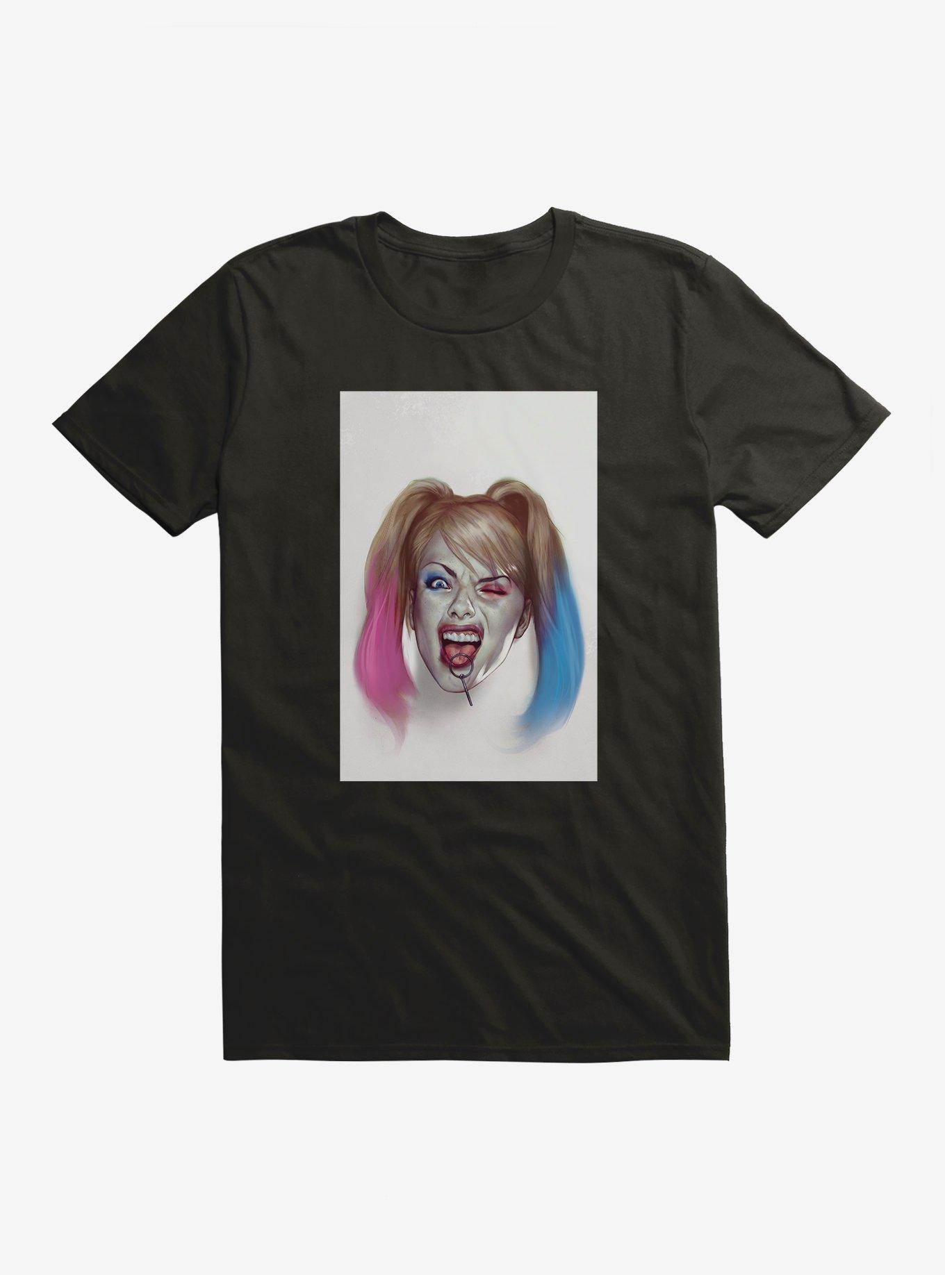 DC Comics Batman Harley Quinn Art Black T-Shirt, , hi-res