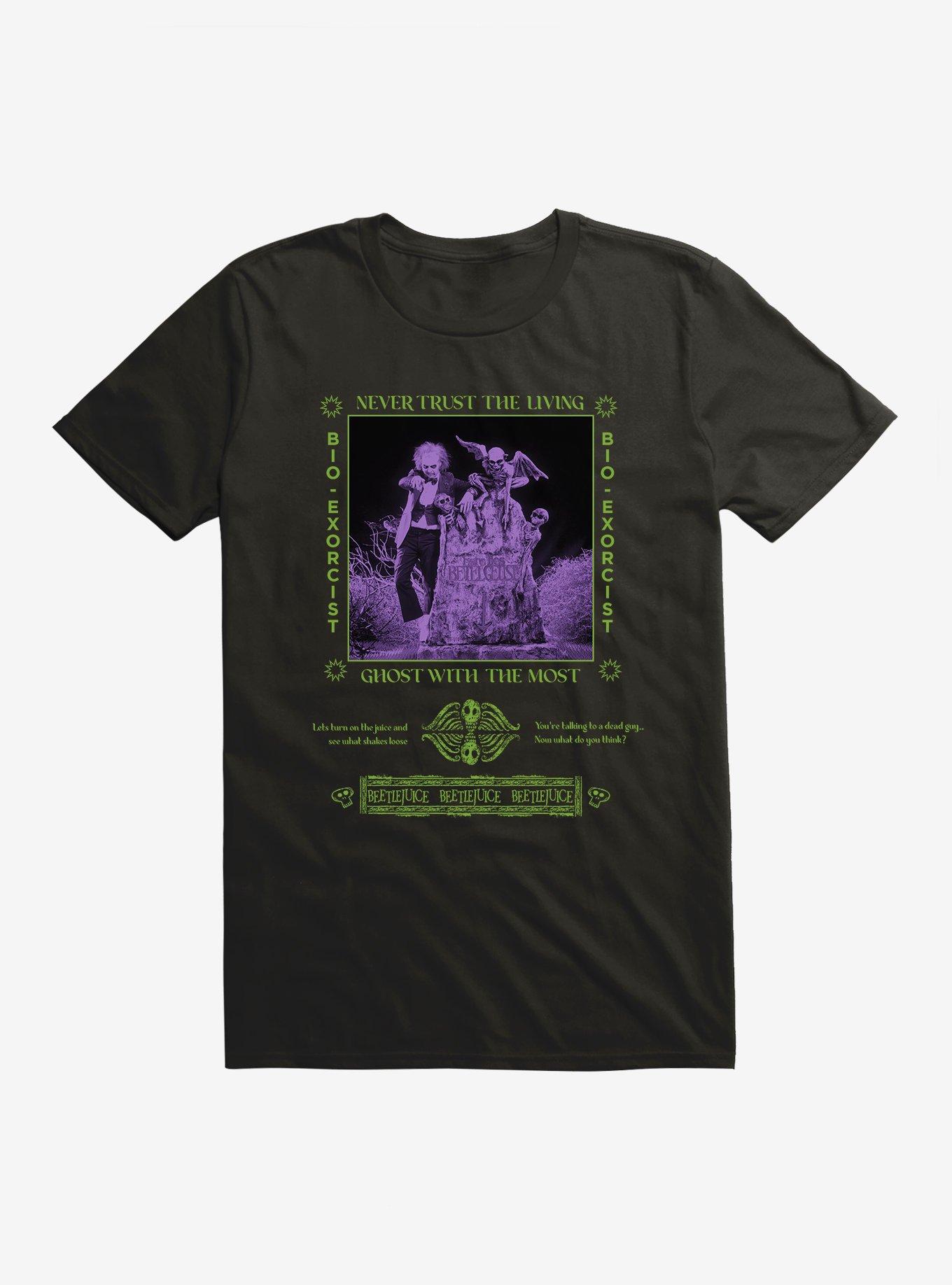 Beetlejuice Never Trust The Living T-Shirt, BLACK, hi-res