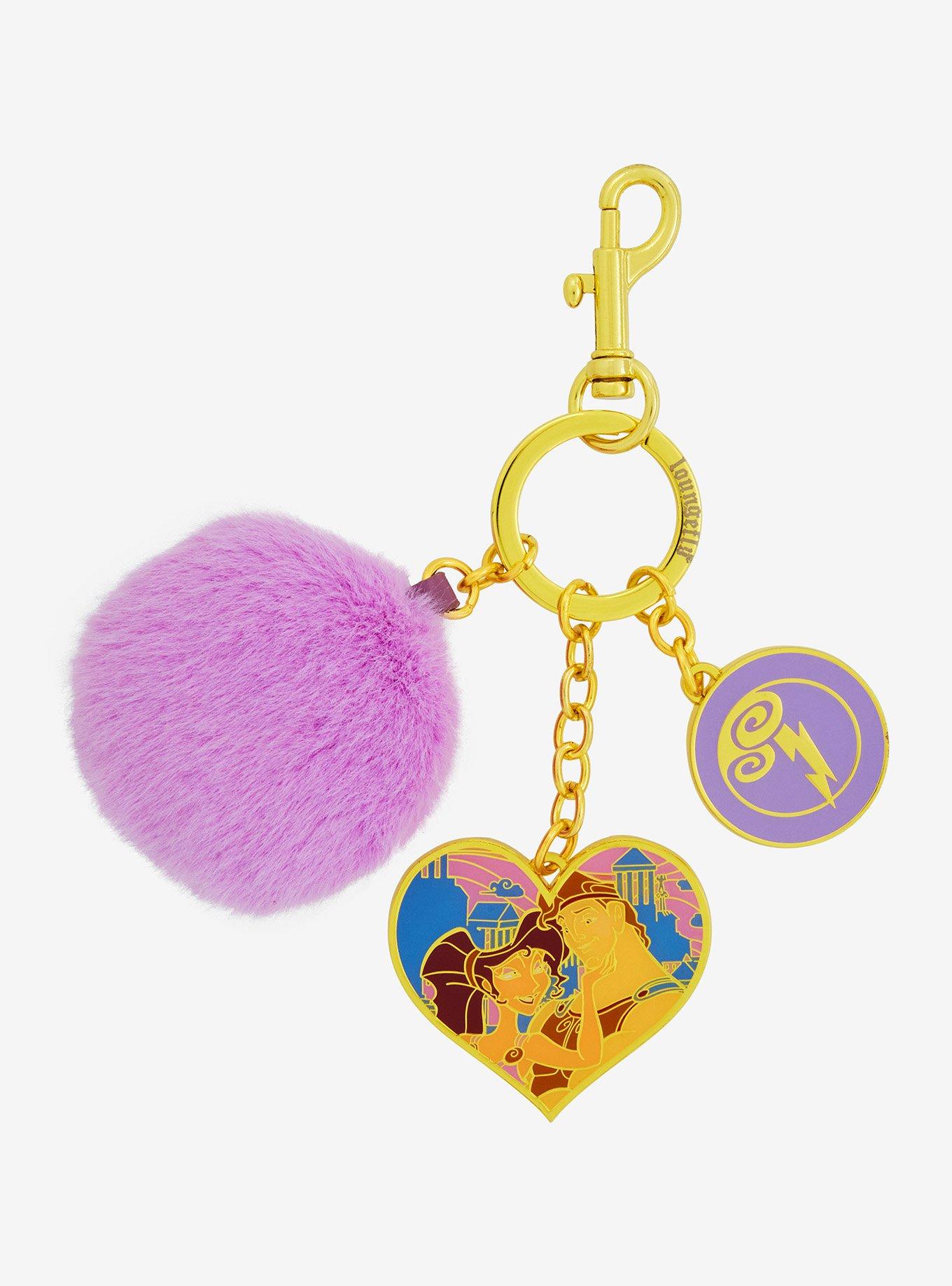 Loungefly Disney Hercules Meg & Hercules Heart Multi-Charm Keychain - BoxLunch Exclusive, , hi-res