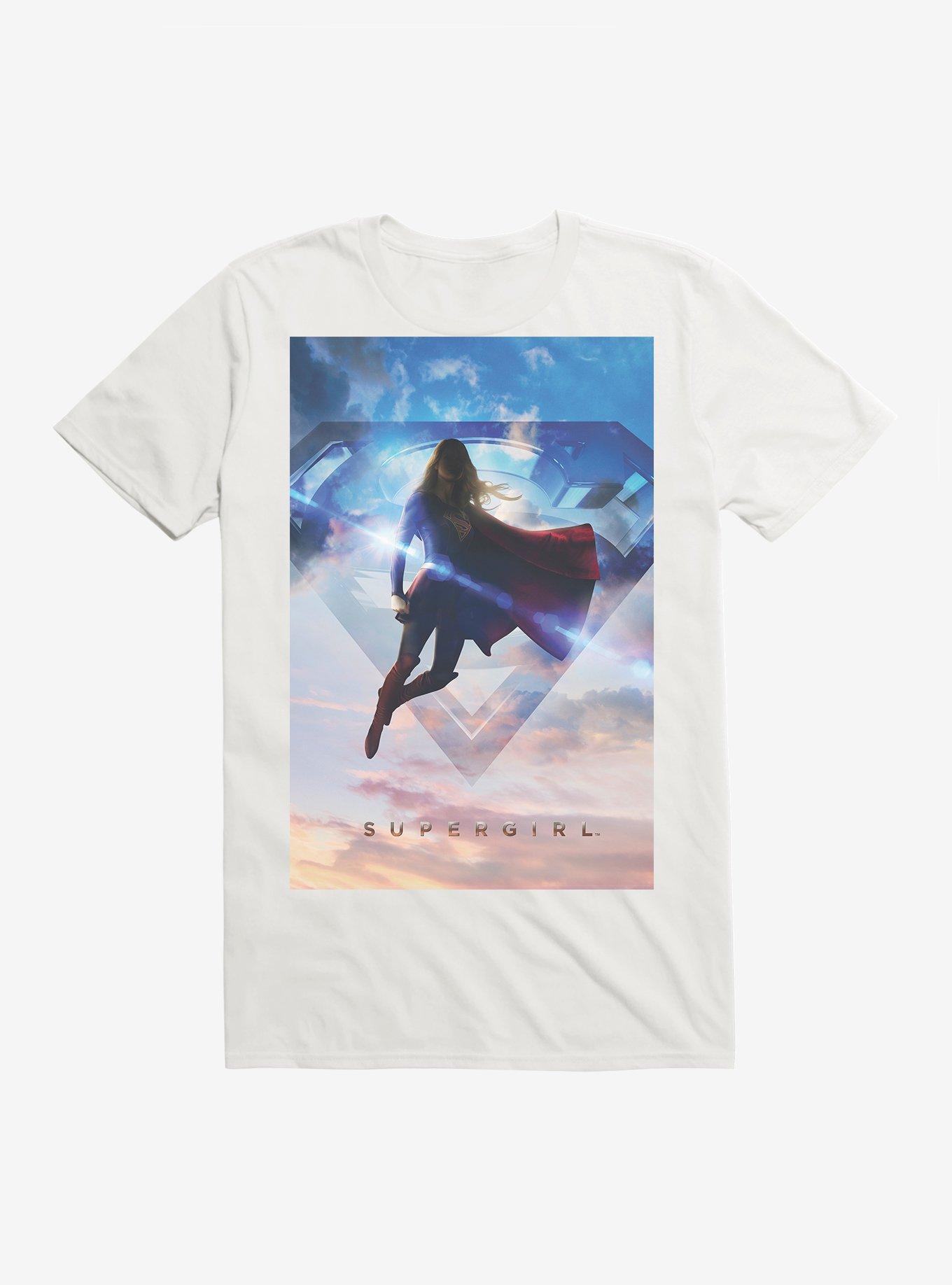 DC Comics Supergirl Logo Sky T-Shirt, WHITE, hi-res