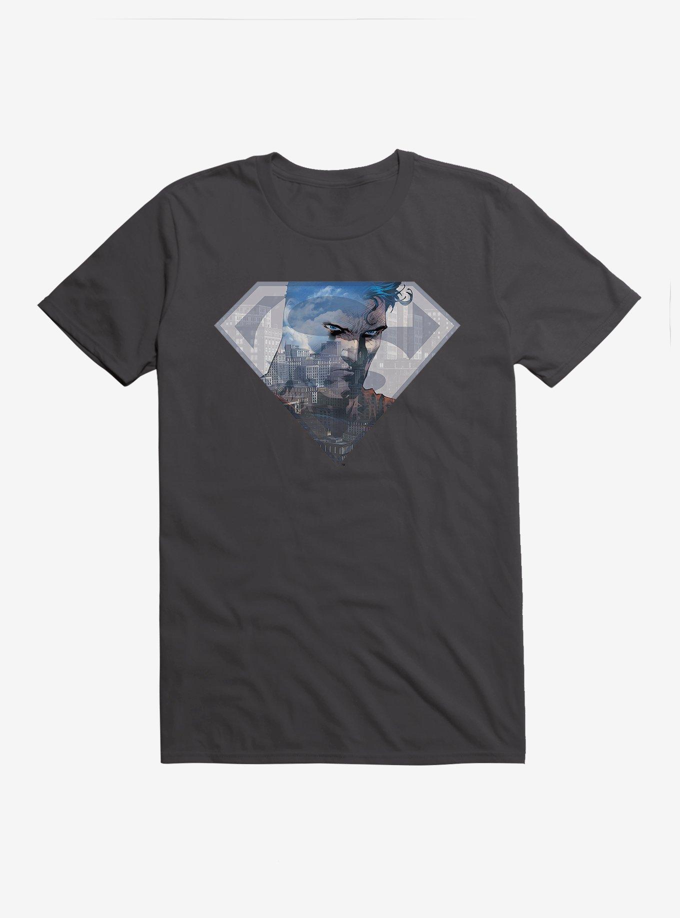 DC Comics Superman Hero Logo Silhouette T-Shirt, HEAVY METAL, hi-res