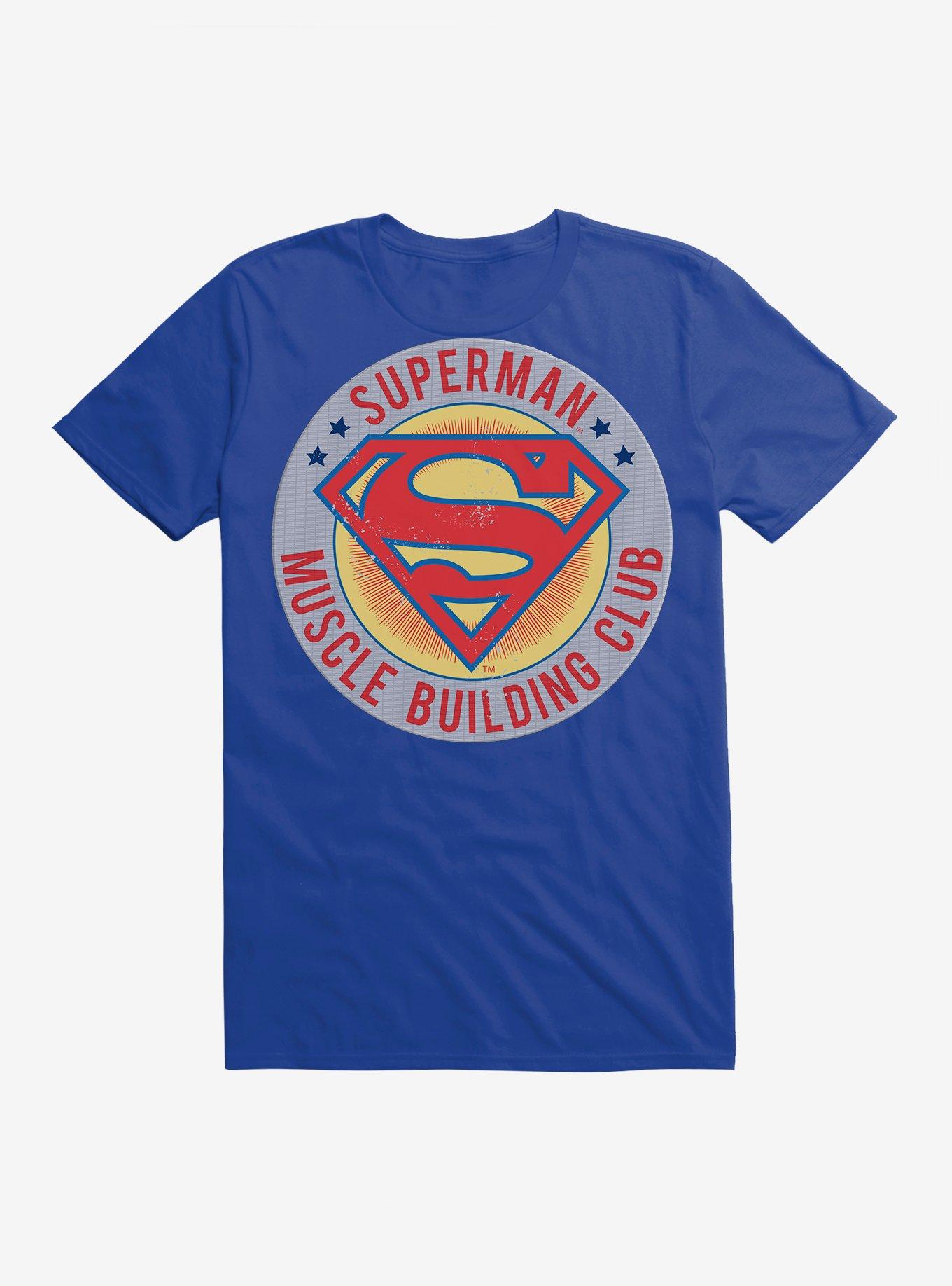 DC Comics Superman Muscle Building Club T-Shirt, ROYAL, hi-res