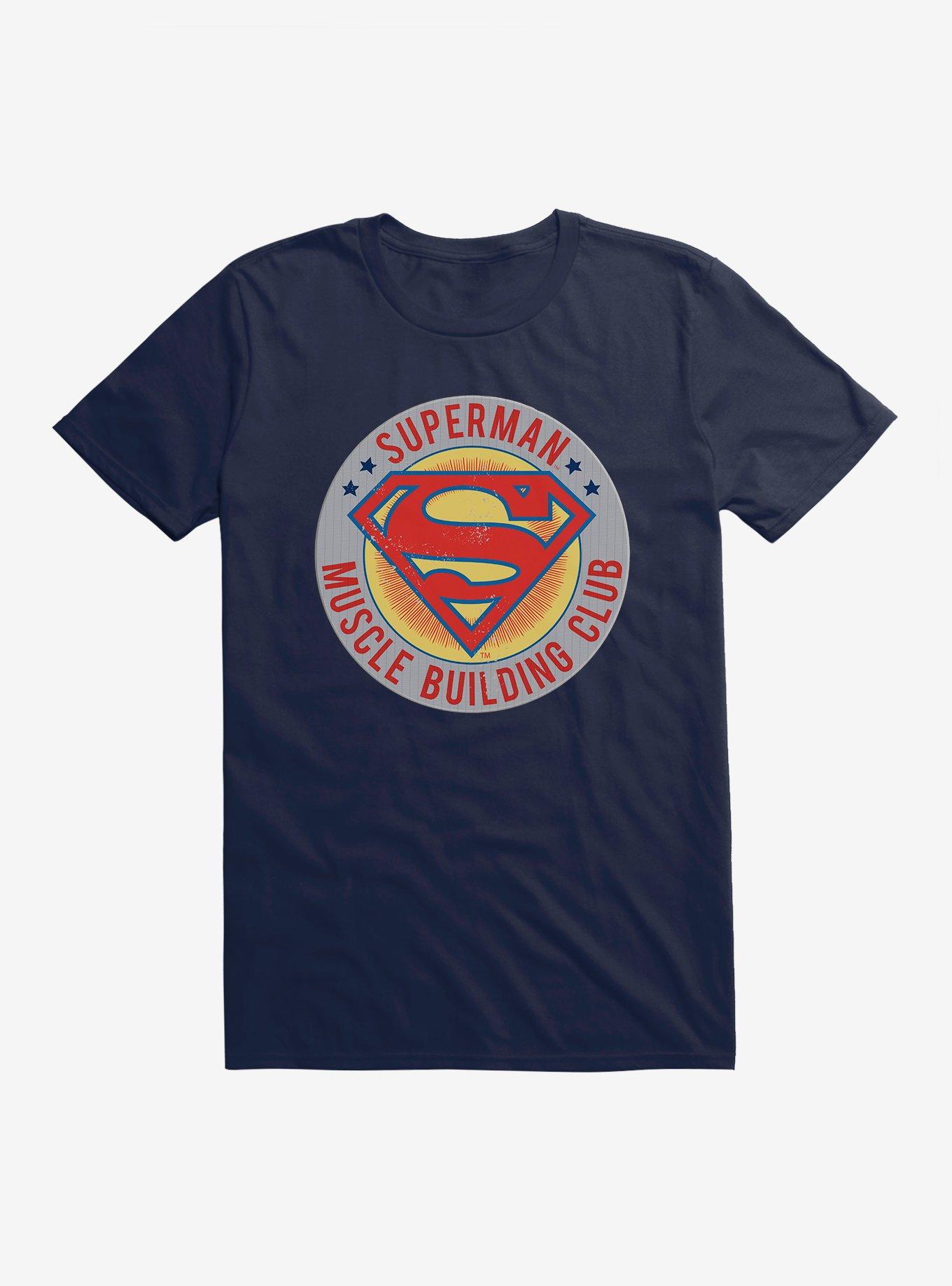 DC Comics Superman Muscle Building Club T-Shirt, MIDNIGHT NAVY, hi-res