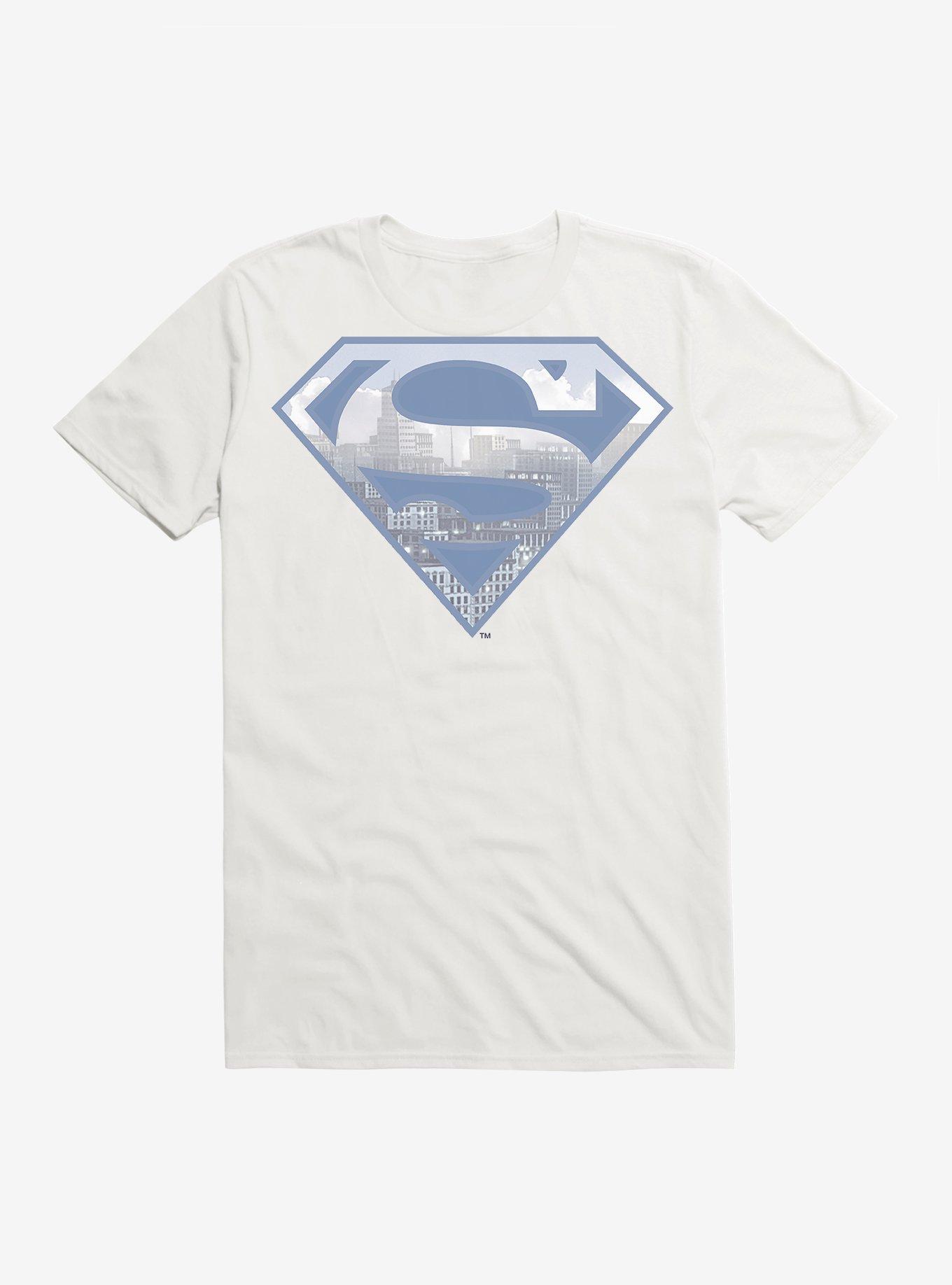 DC Comics Superman Metropolis Logo Silhouette T-Shirt, WHITE, hi-res