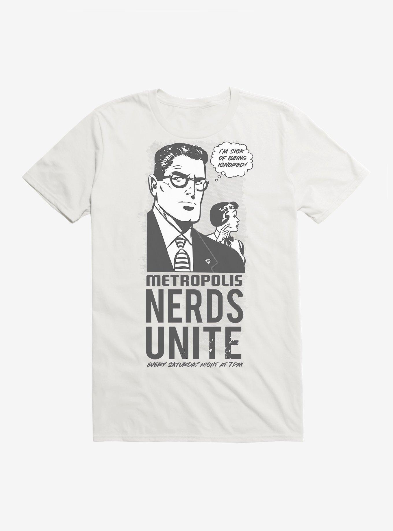 DC Comics Superman Nerds Unite T-Shirt, WHITE, hi-res