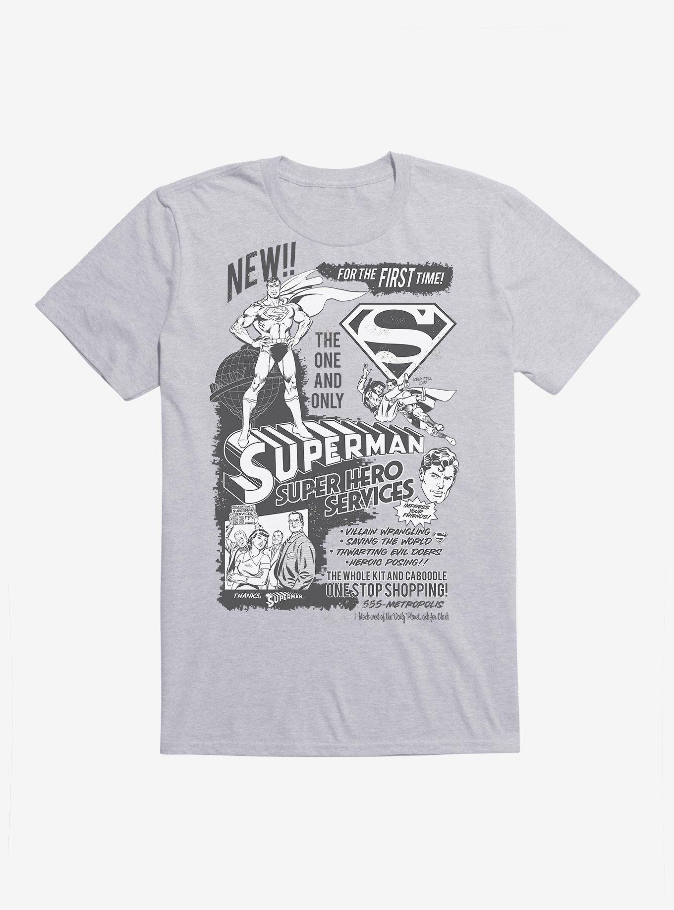 DC Comics Superman Superhero Services T-Shirt, HEATHER GREY, hi-res