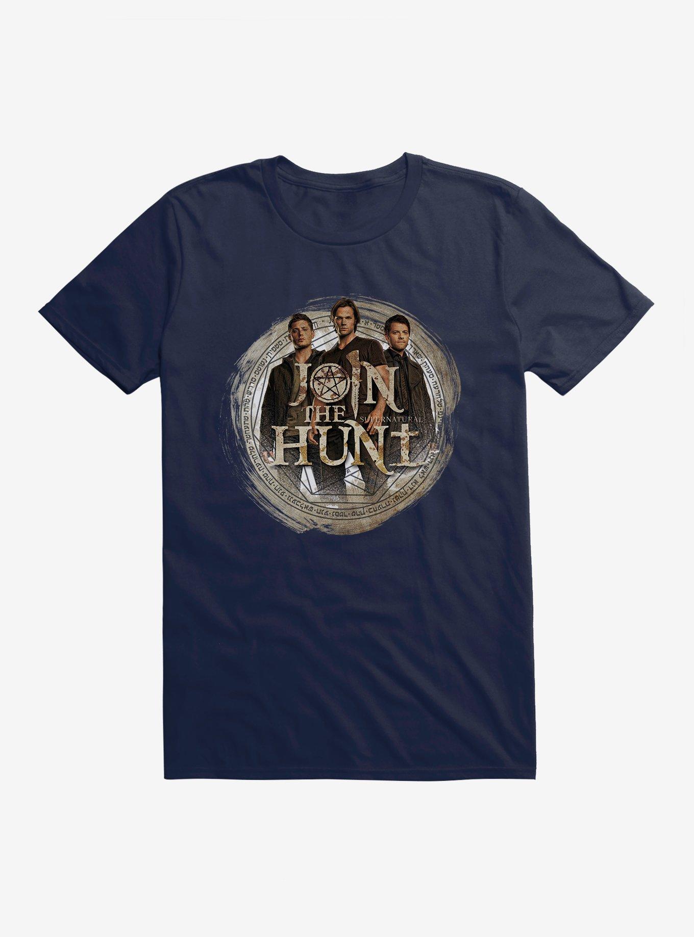 Supernatural Join The Hunt Group T-Shirt, MIDNIGHT NAVY, hi-res