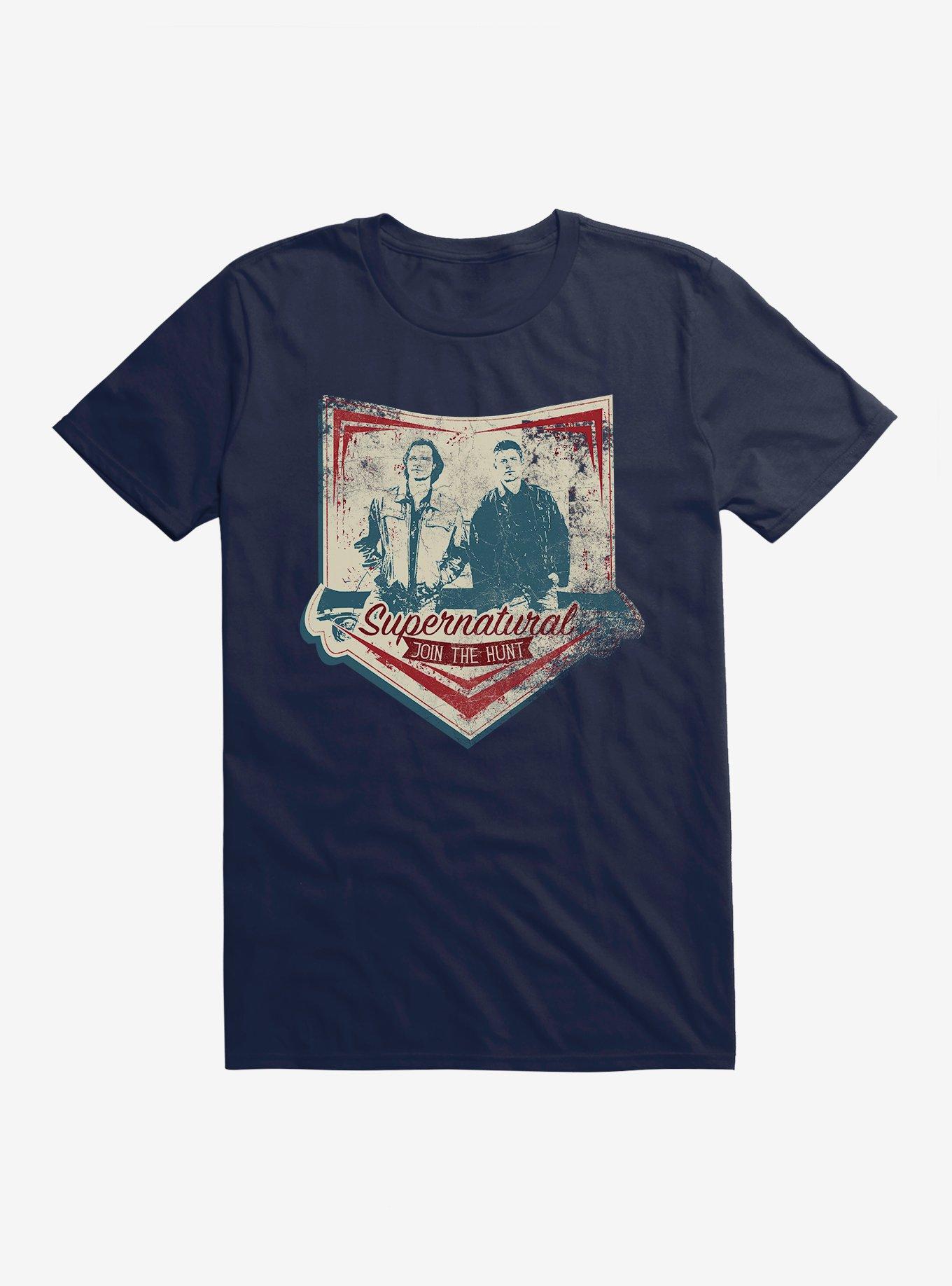 Supernatural Join The Hunt Grunge T-Shirt, MIDNIGHT NAVY, hi-res