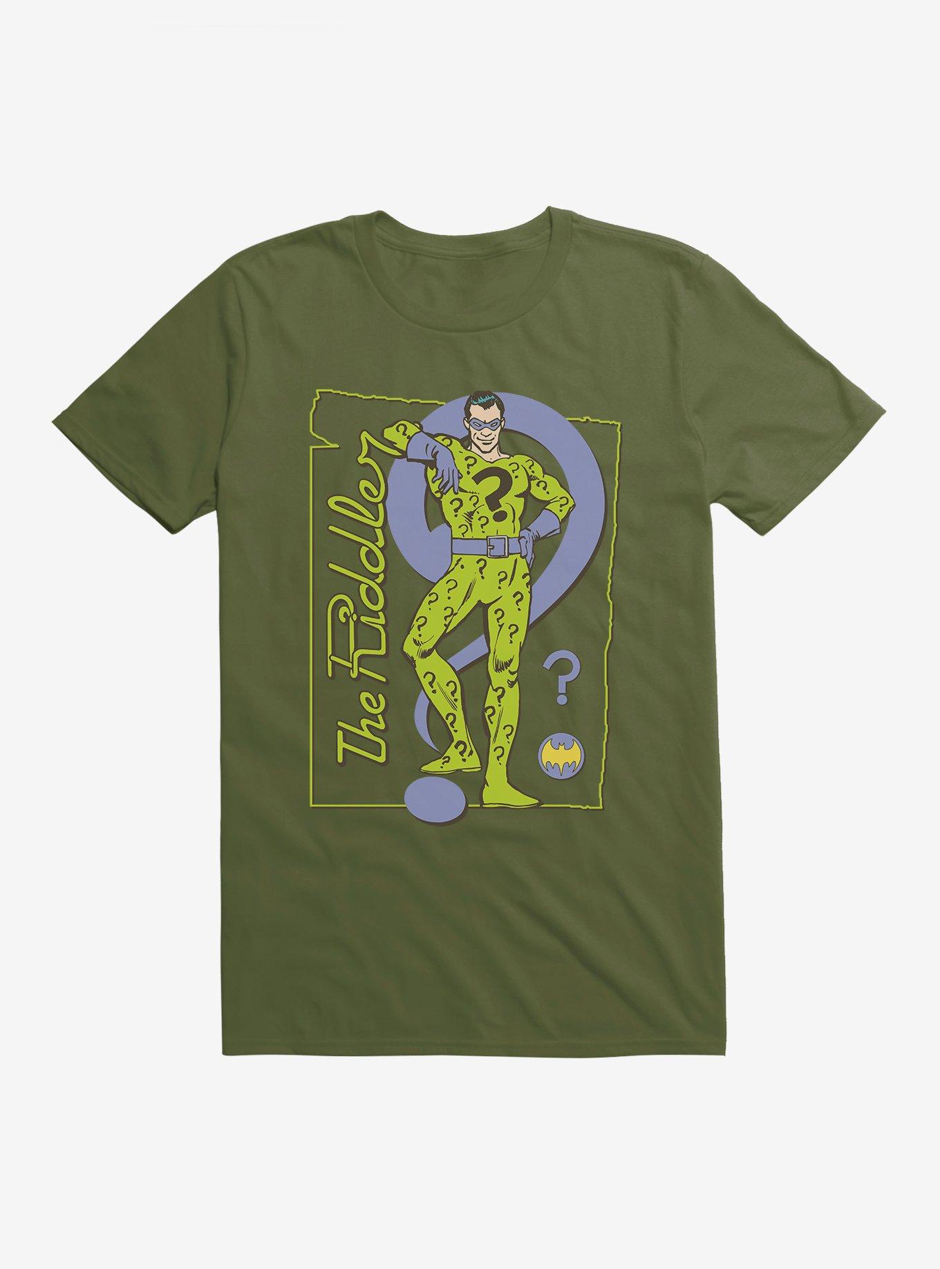Batman The Riddler Portrait T-Shirt, MILITARY GREEN, hi-res