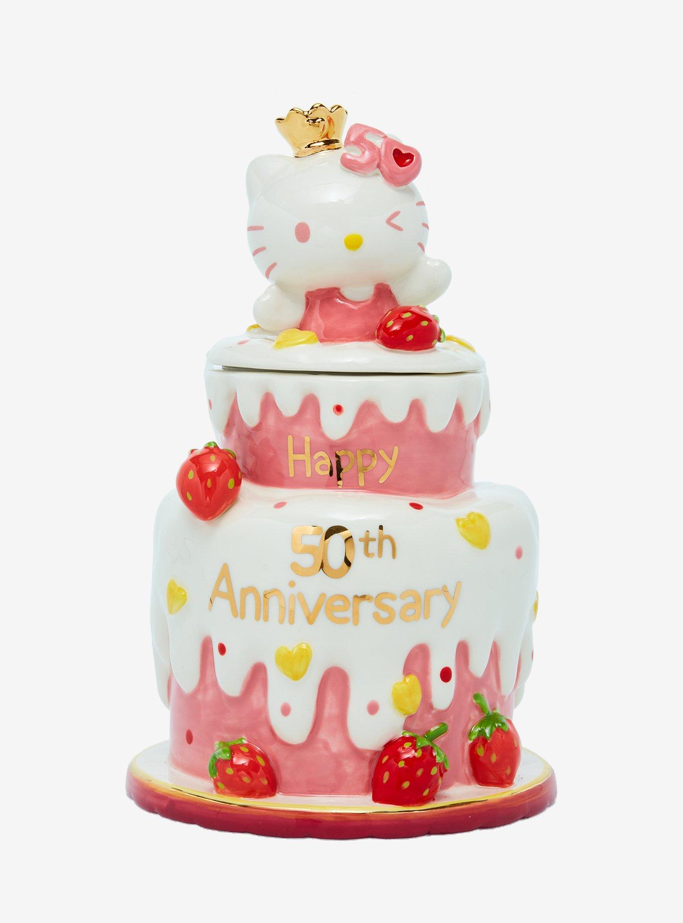 Blue Sky Hello Kitty 50th Anniversary Cake Cookie Jar, , hi-res