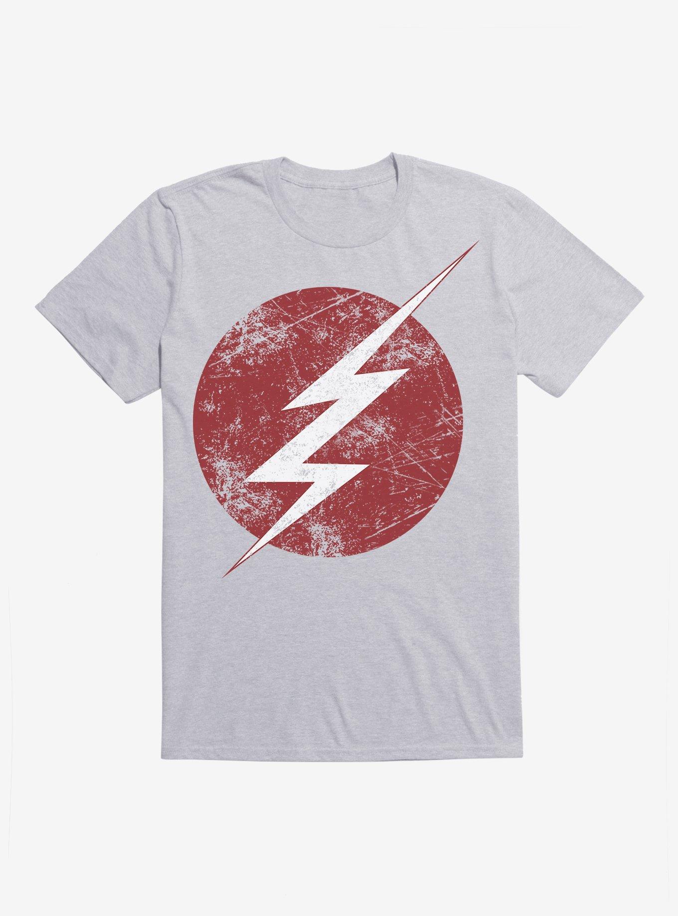 DC Comics The Flash Distressed Bolt T-Shirt, HEATHER GREY, hi-res