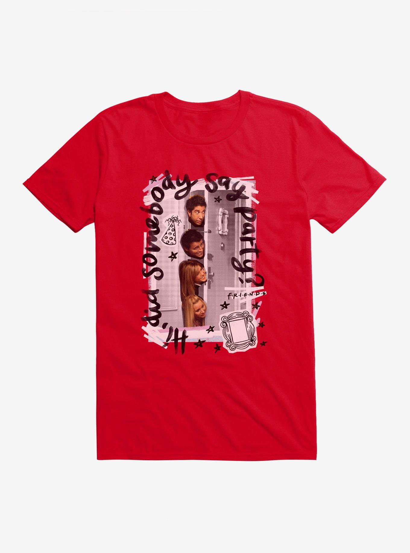 Friends Party Door T-Shirt, RED, hi-res