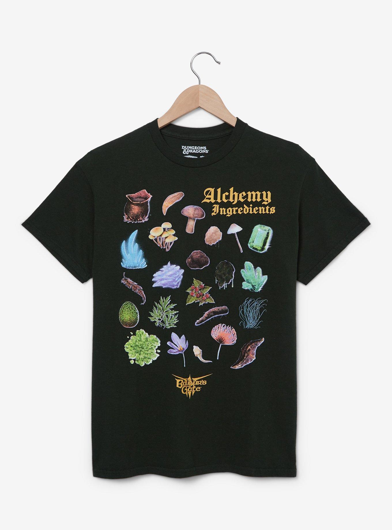 Baldur's Gate 3 Alchemy Ingredients T-Shirt &mdash; BoxLunch Exclusive, DARK GREEN, hi-res
