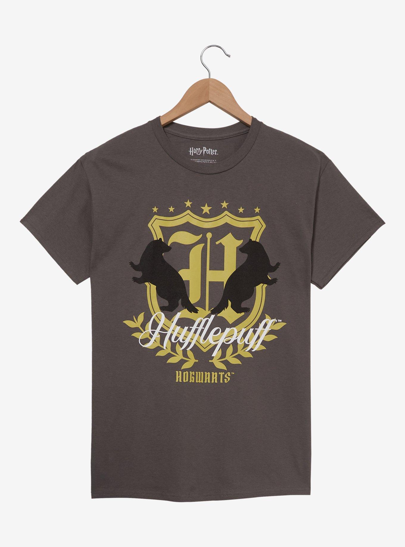 Harry Potter Hufflepuff Crest T-Shirt - BoxLunch Exclusive, METAL, hi-res