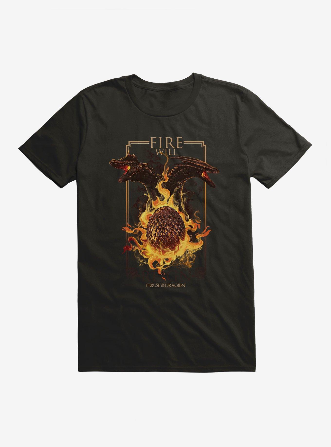 House Of The Dragon Fire Will Reign Dragon Egg T-Shirt, BLACK, hi-res
