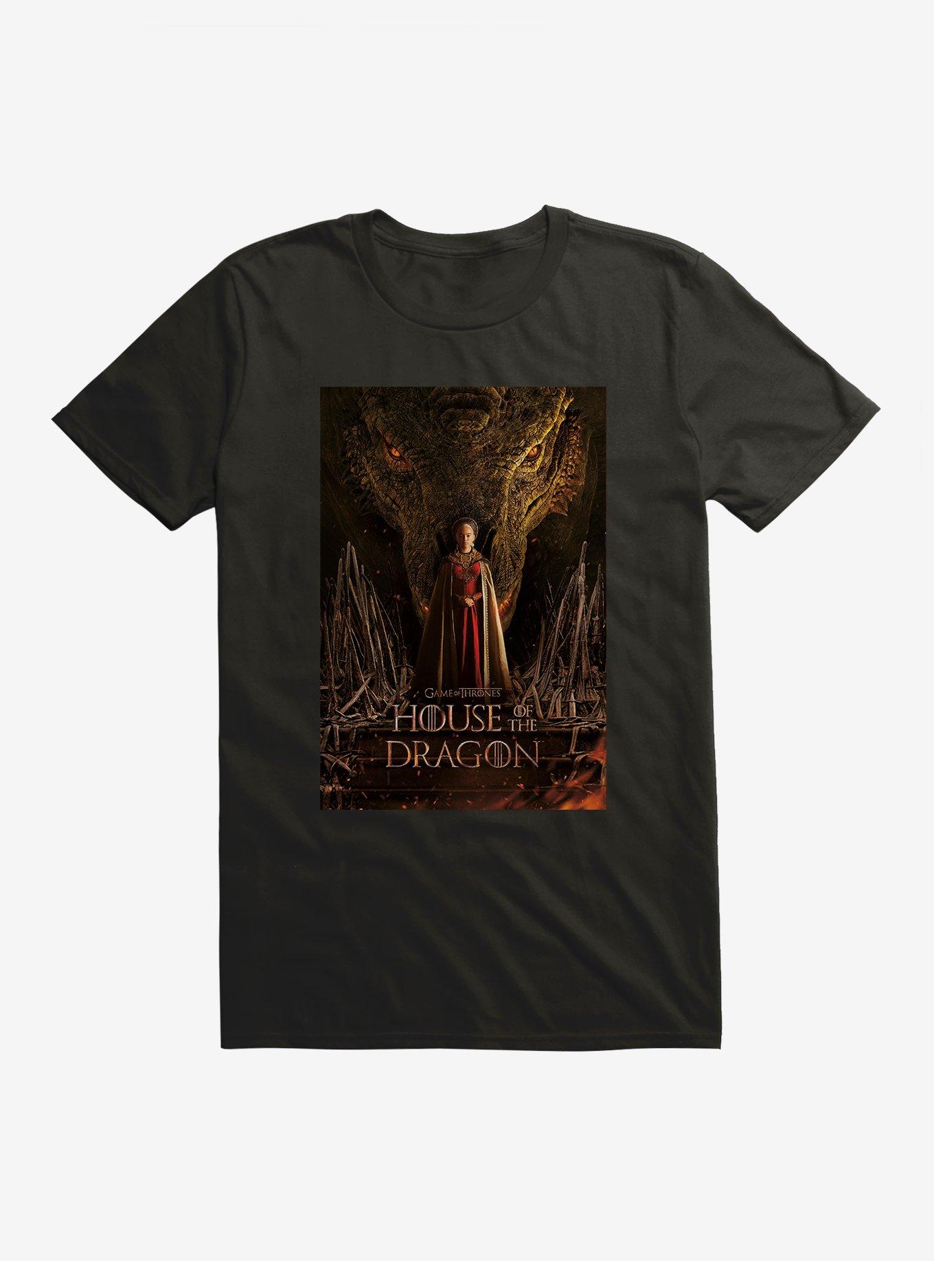 House Of The Dragon Rhaenyra Targaryen Poster T-Shirt, BLACK, hi-res