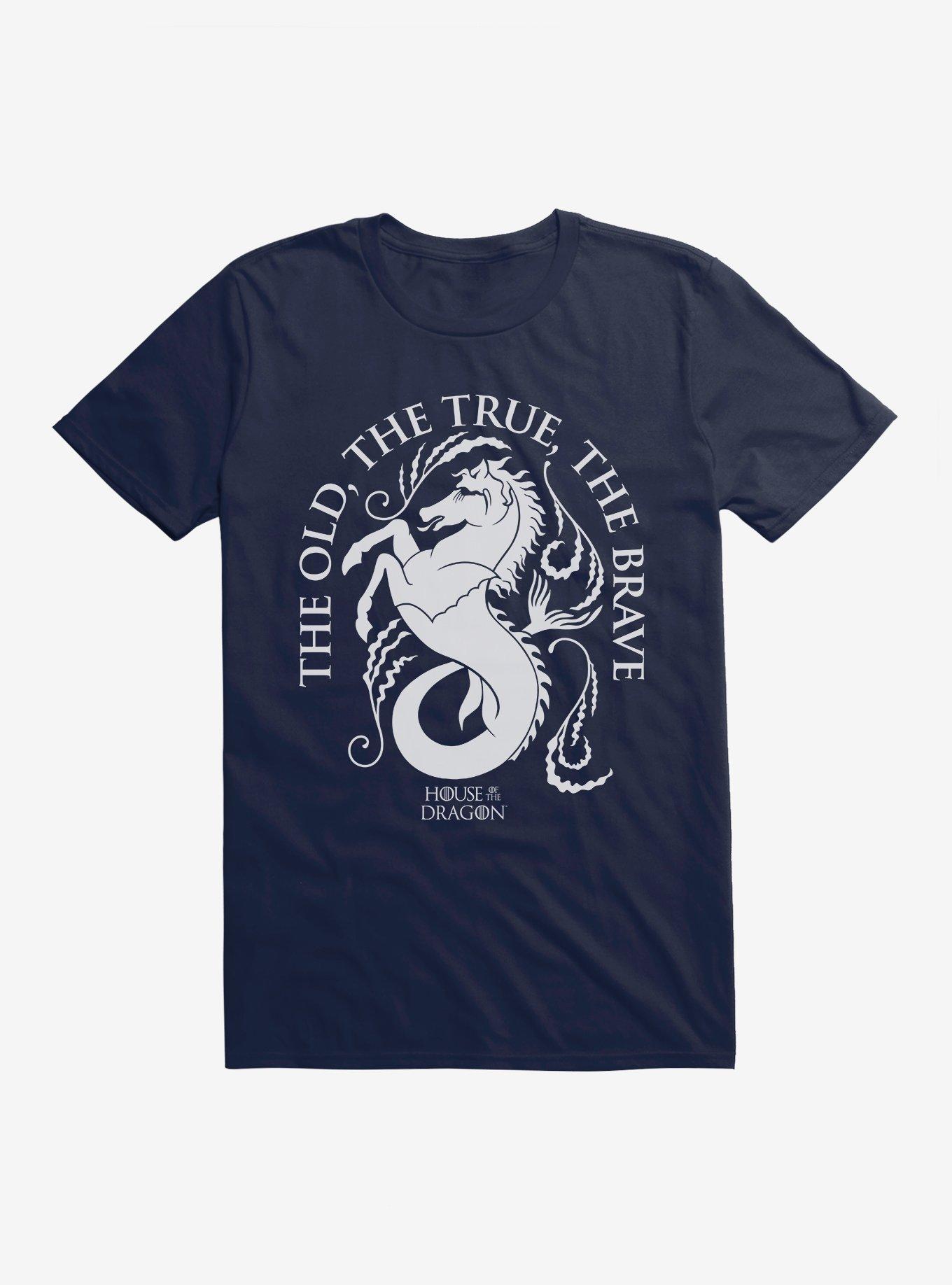 House Of The Dragon House Velaryon The True, The Old, The Brave T-Shirt, MIDNIGHT NAVY, hi-res