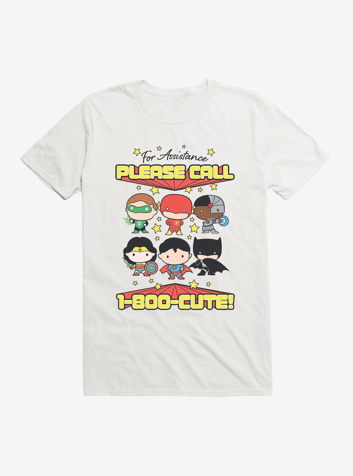 DC Comics Chibi Justice League Call Cute T-Shirt, WHITE, hi-res