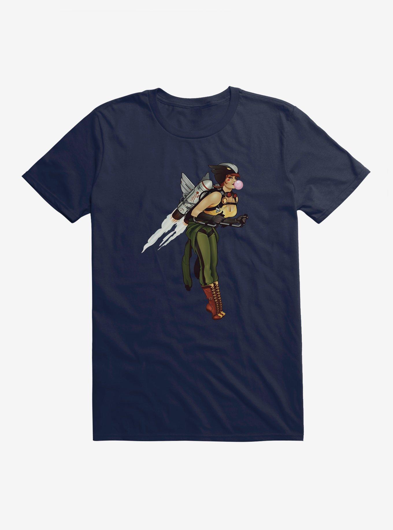 DC Comics Bombshells Meet Hawkgirl T-Shirt, MIDNIGHT NAVY, hi-res