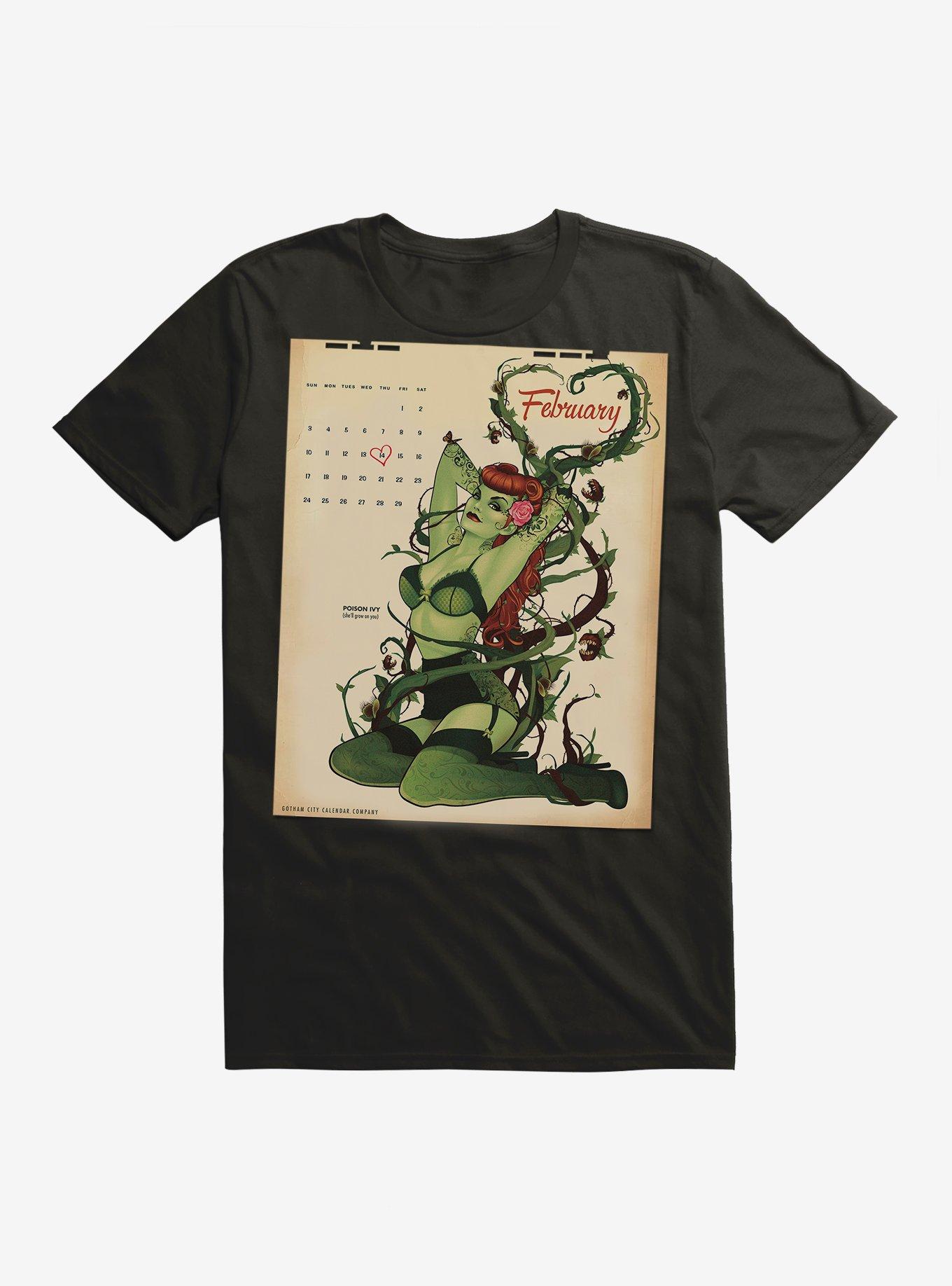 DC Comics Poison Ivy Calendar T-Shirt, BLACK, hi-res