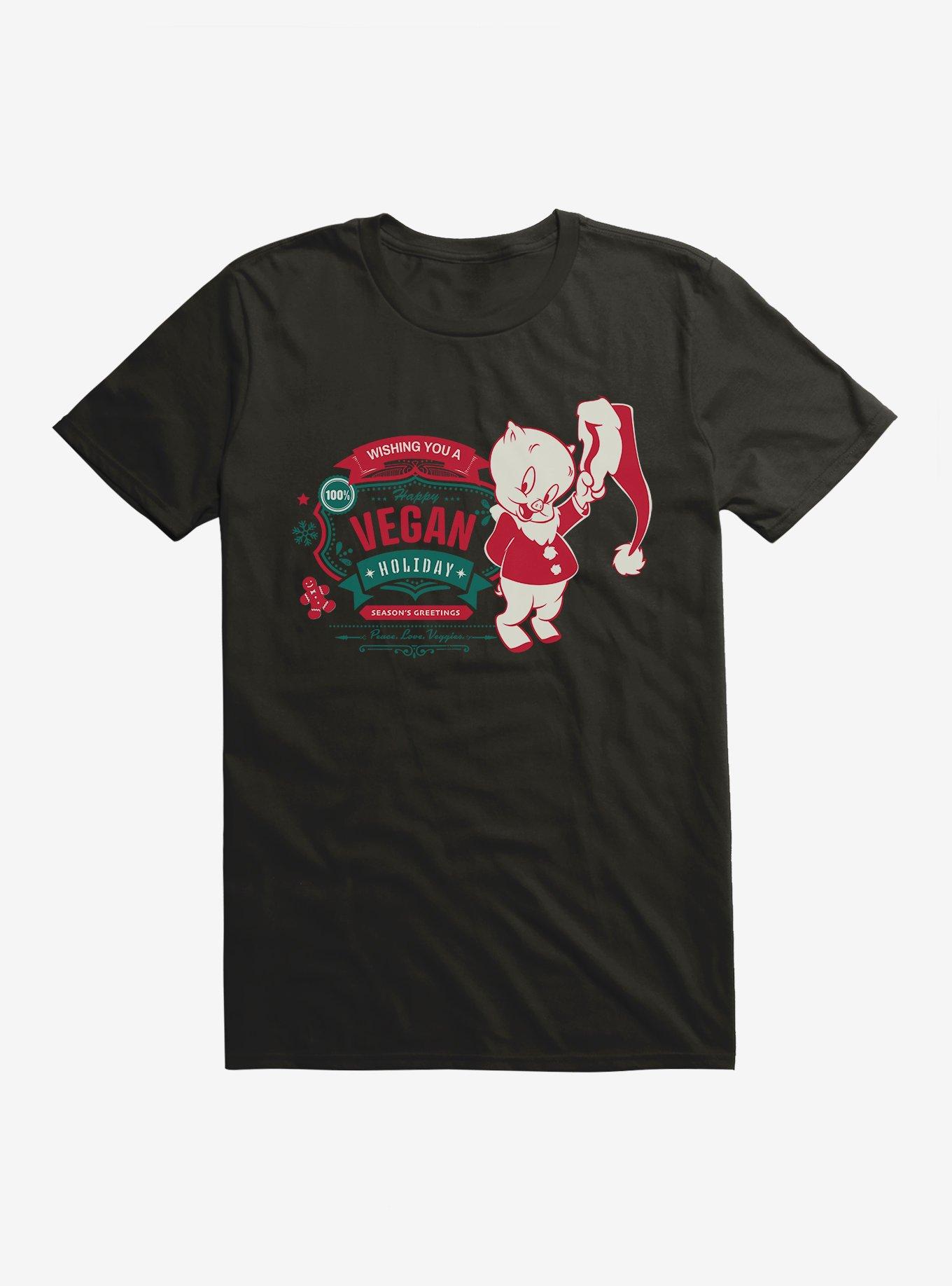 Looney Tunes Wishing You A Vegan Holiday T-Shirt, BLACK, hi-res