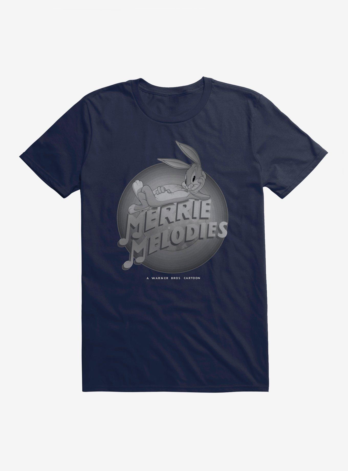 Looney Tunes Merrie Melodies Bugs Bunny Script T-Shirt, MIDNIGHT NAVY, hi-res