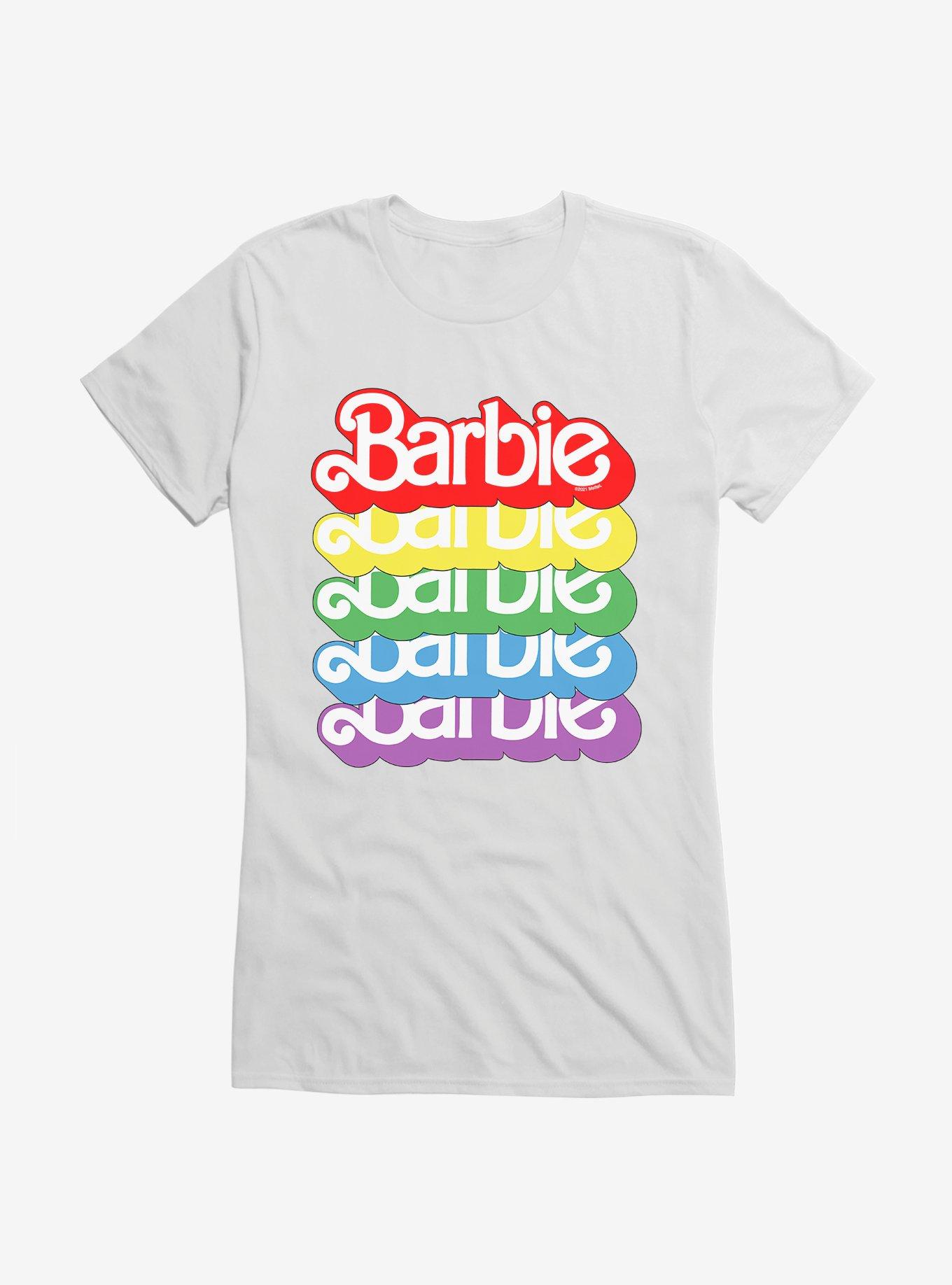 Barbie Pride Rainbow 80s Vintage Logo T-Shirt