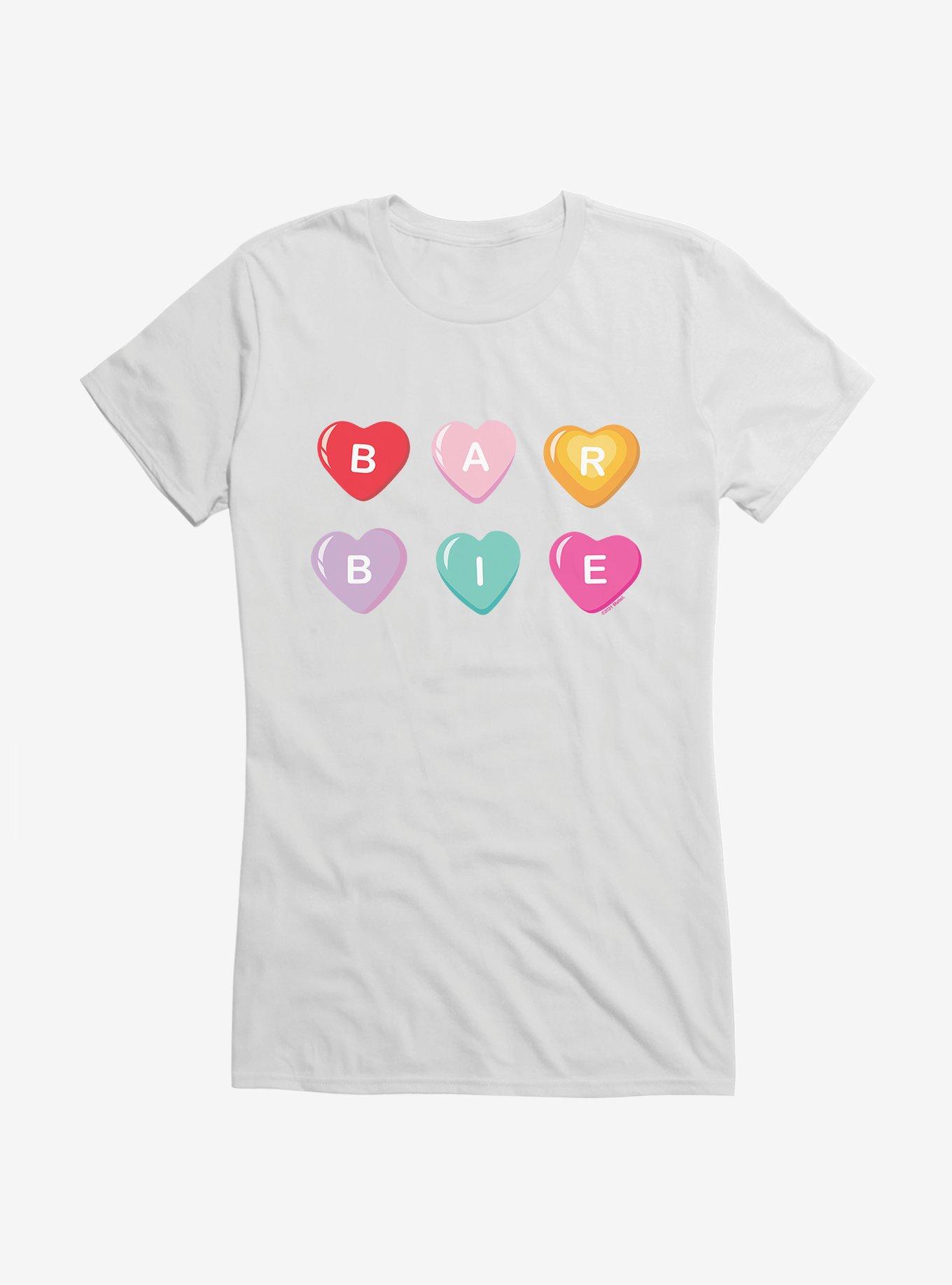 Barbie Valentine's Day Candy Heart Girls T-Shirt, WHITE, hi-res