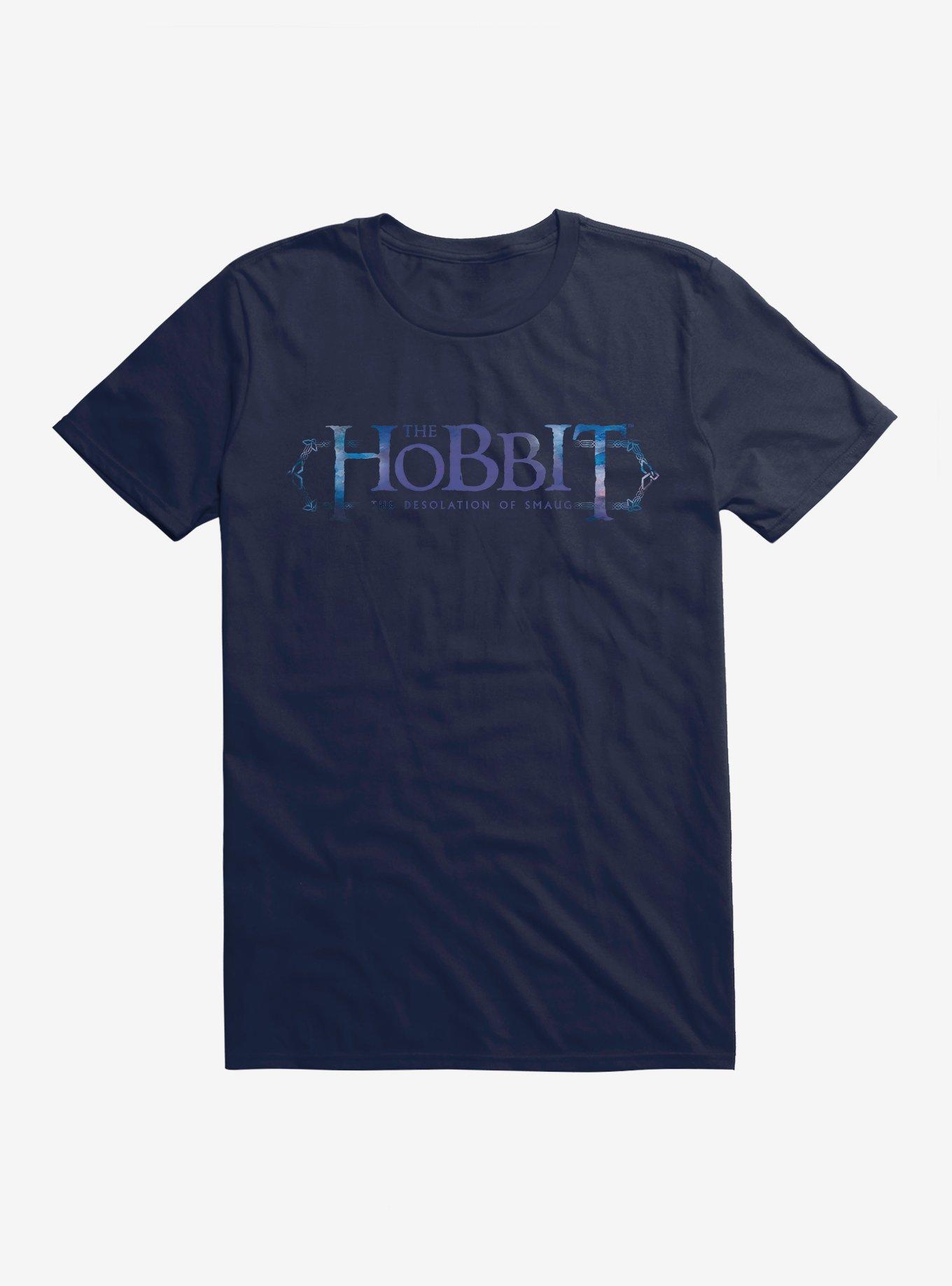 The Hobbit: The Desolation Of Smaug Title Logo T-Shirt, MIDNIGHT NAVY, hi-res