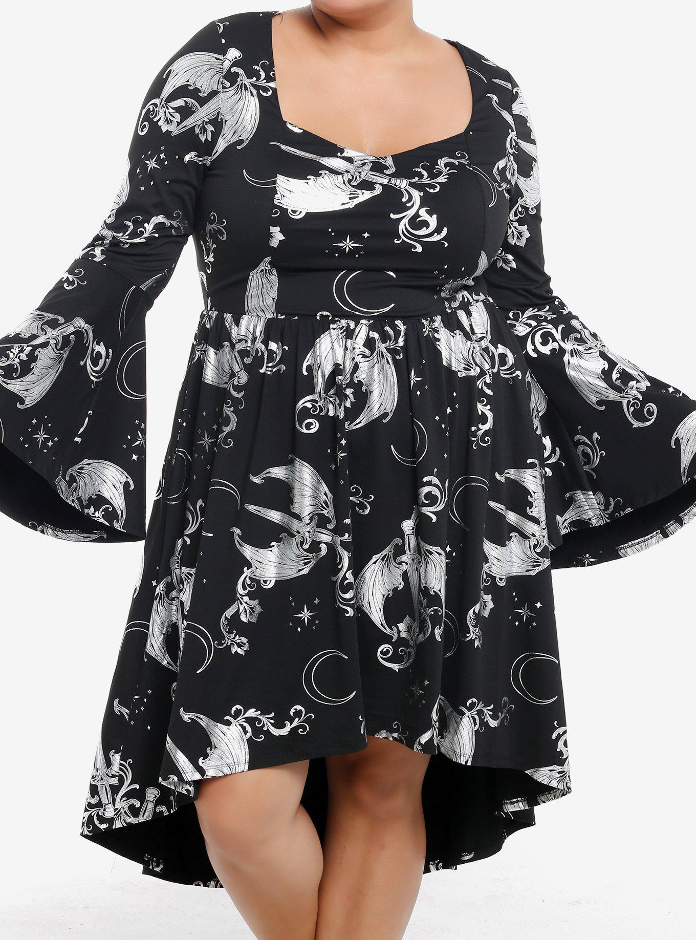 A Court Of Thorns And Roses Winged Sword Bell-Sleeve Dress Plus Size, , hi-res