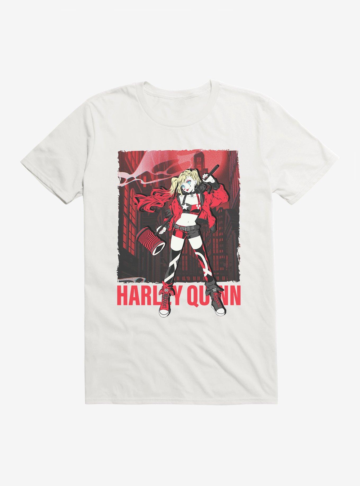 Harley Quinn Anime Gotham T-Shirt, WHITE, hi-res