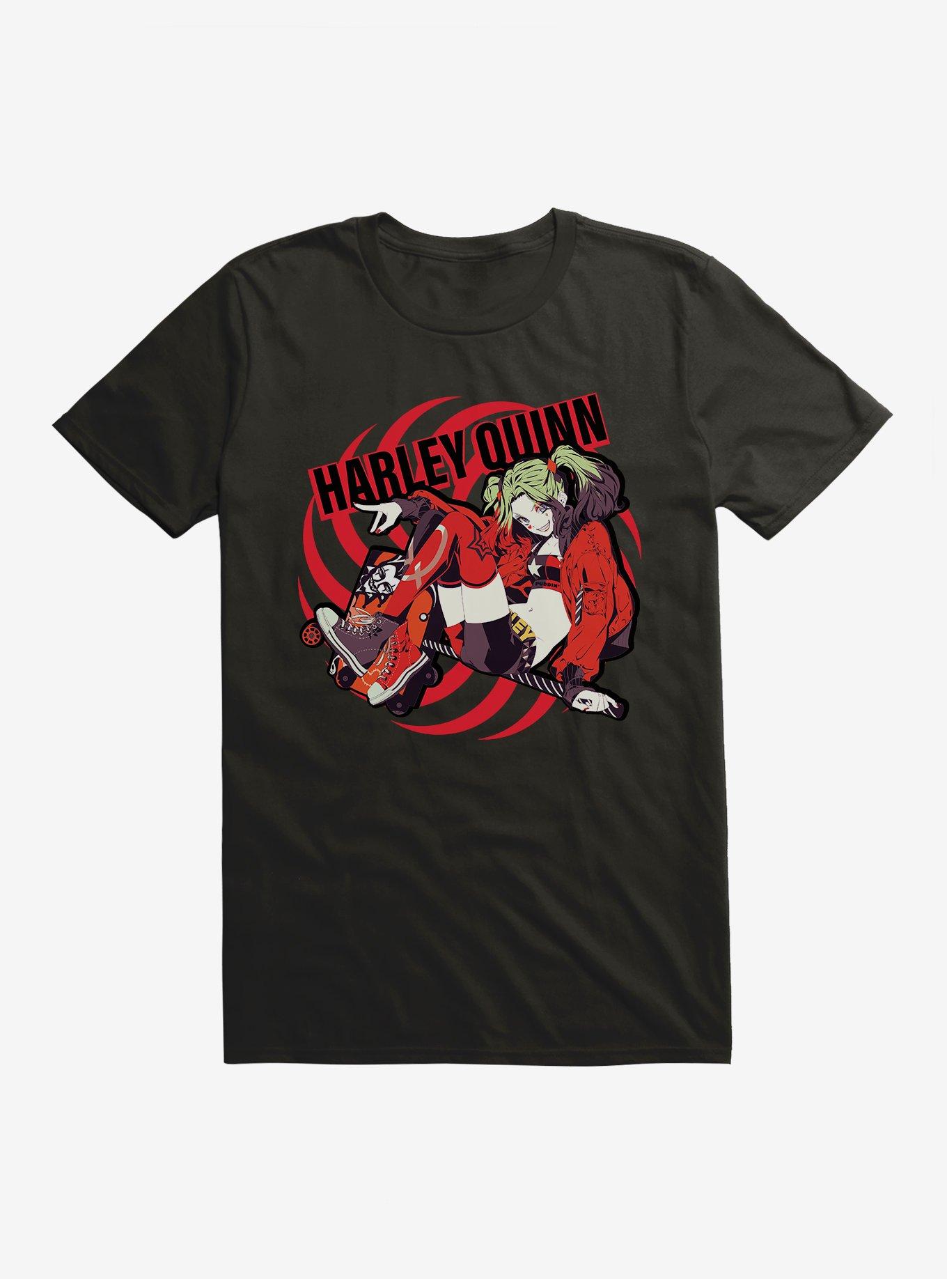 Harley Quinn Anime Hypnosis T-Shirt, BLACK, hi-res