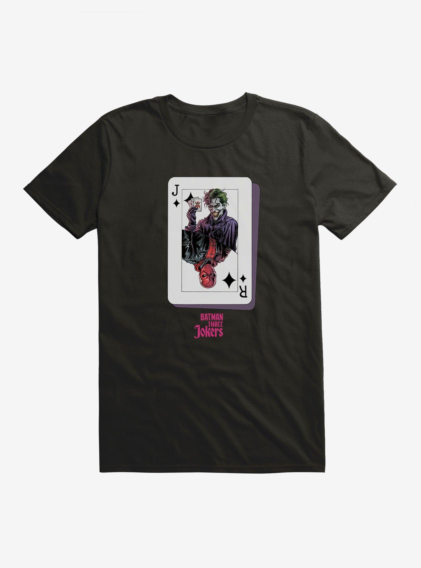 Batman: Three Jokers Red Hood Joker Card T-Shirt, BLACK, hi-res