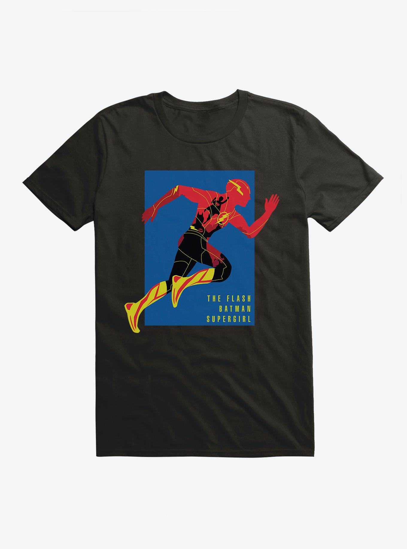 The Flash Batman Supergirl Team Up T-Shirt, BLACK, hi-res