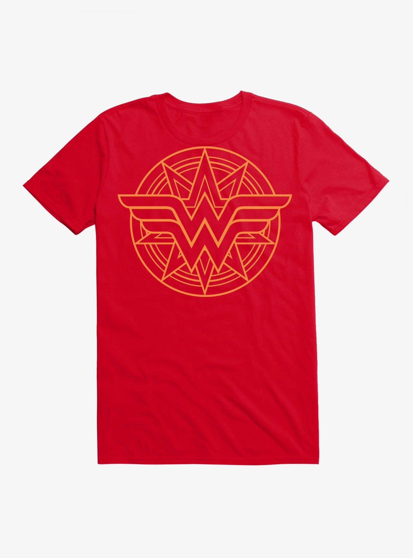 DC Comics Wonderwoman Logo Star T-Shirt, RED, hi-res