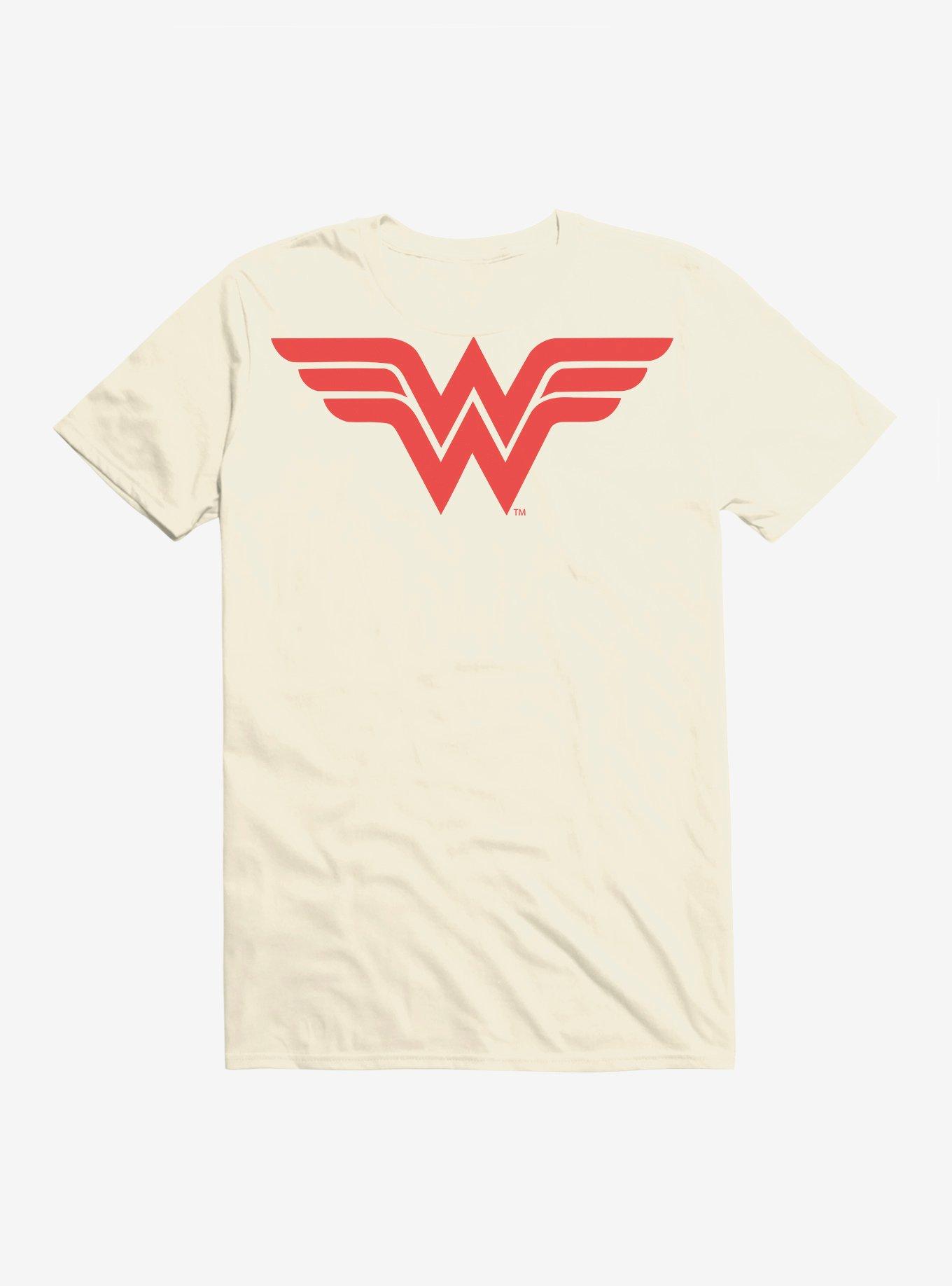 DC Comics Wonder Woman Large Logo T-Shirt, NATURAL, hi-res