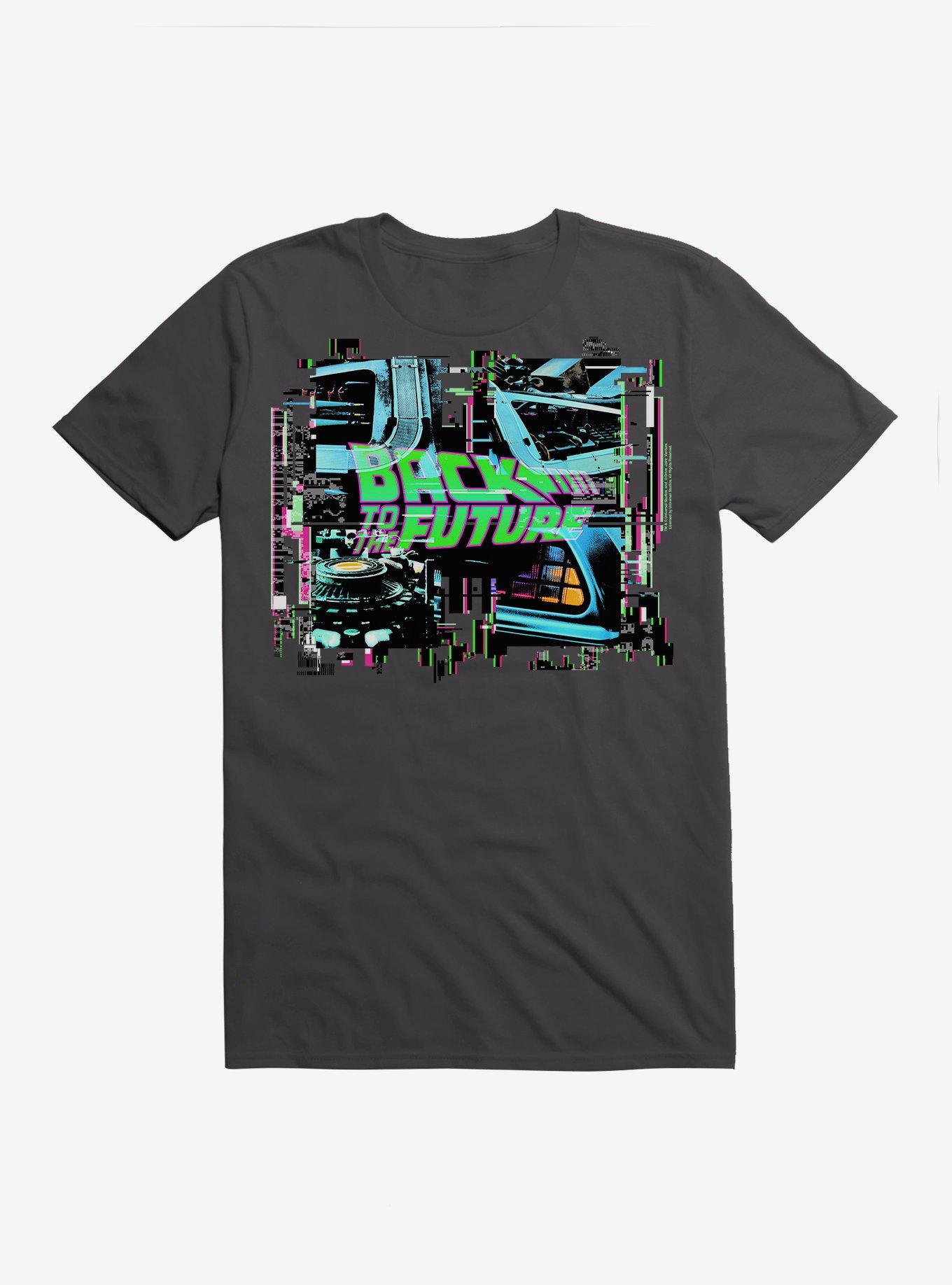 Back To The Future Neon DeLorean Motor T-Shirt, HEAVY METAL, hi-res