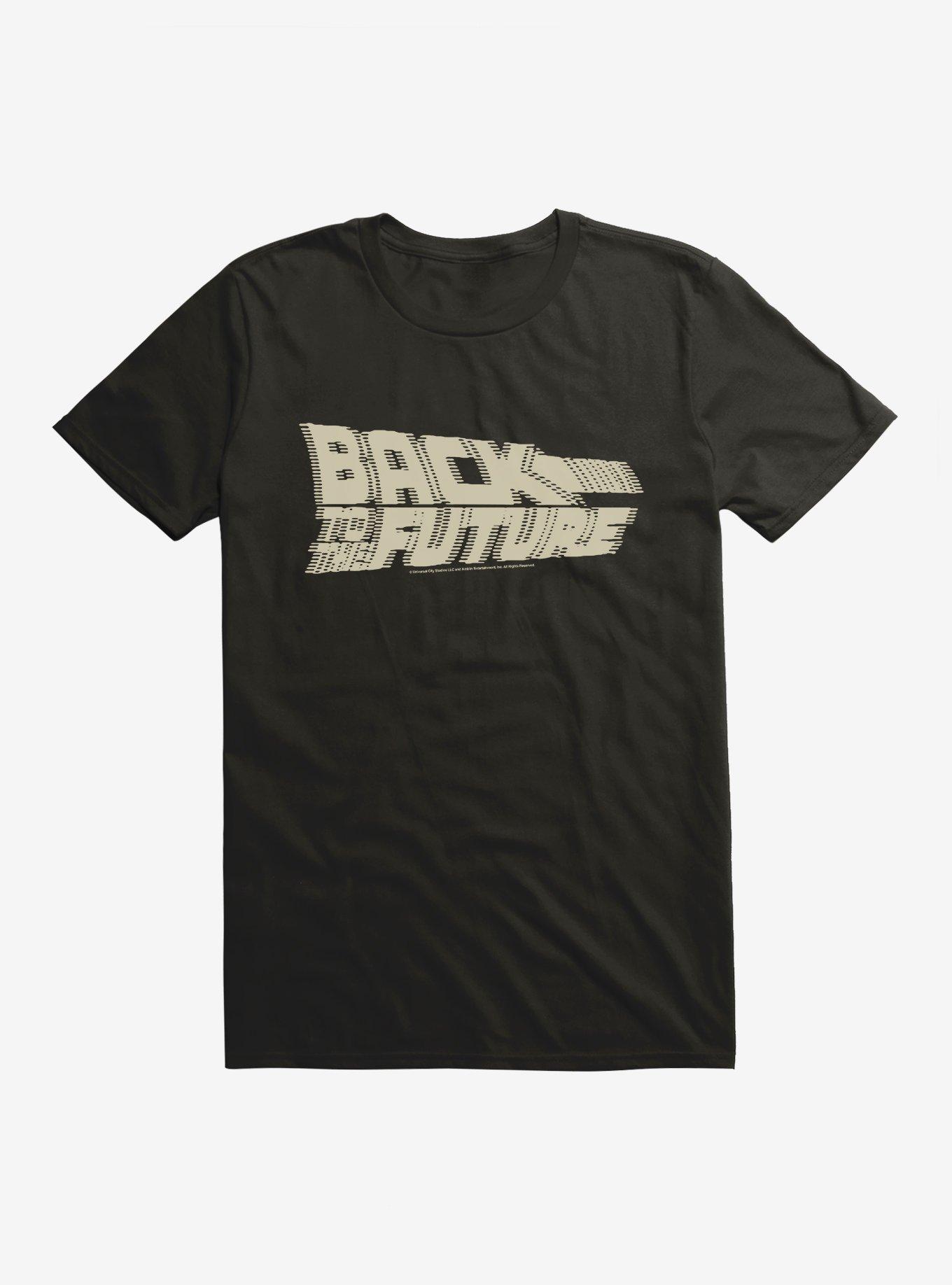 Back To The Future Blurred Script T-Shirt, BLACK, hi-res