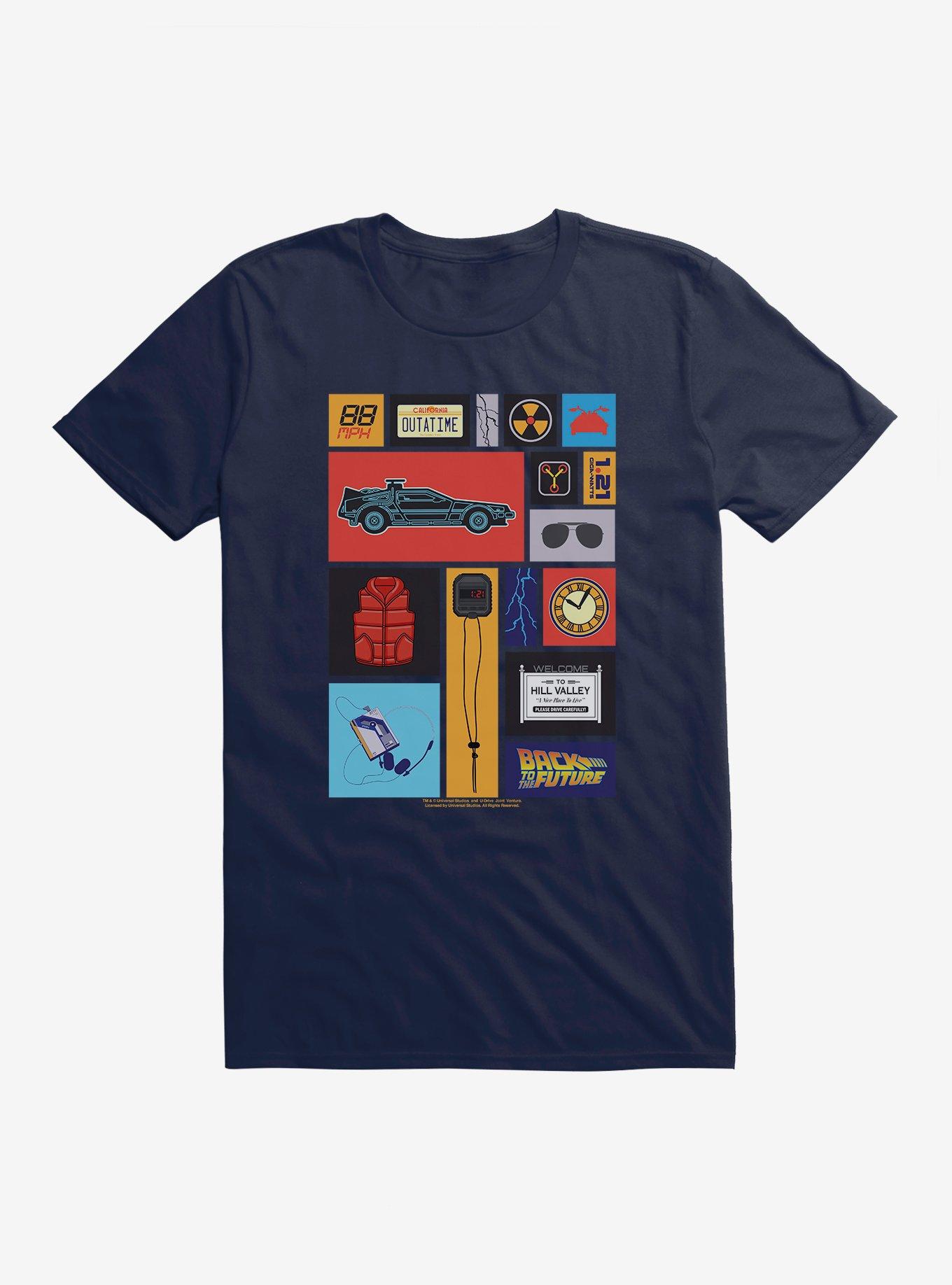 Back To The Future Collage T-Shirt, MIDNIGHT NAVY, hi-res