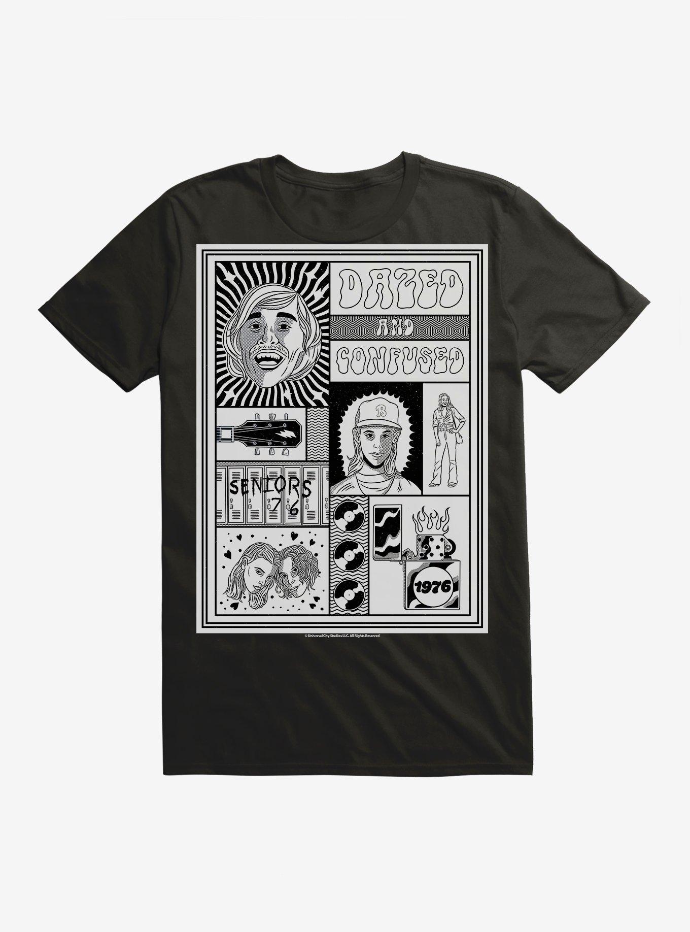 Dazed And Confused Black And White Character Card Comp T-Shirt, , hi-res