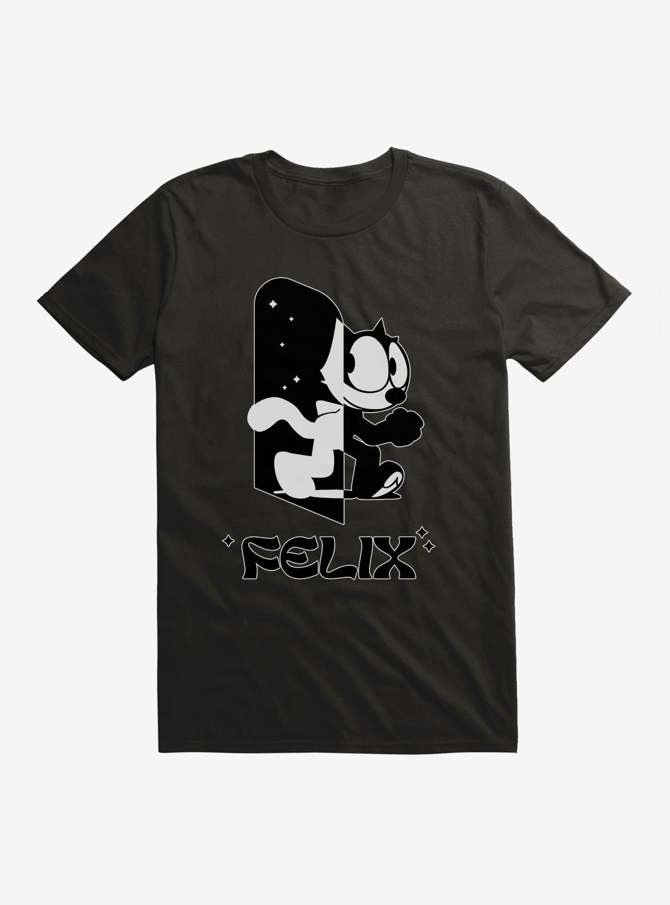 Felix The Cat Black and White T-Shirt, BLACK, hi-res