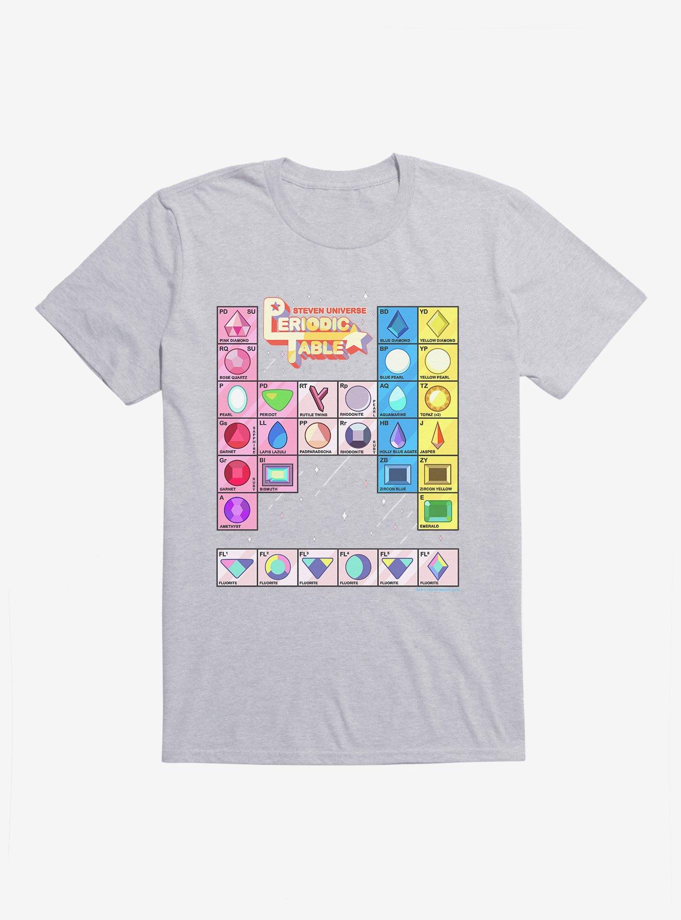 Steven Universe Periodic Gem Table T-Shirt, HEATHER GREY, hi-res